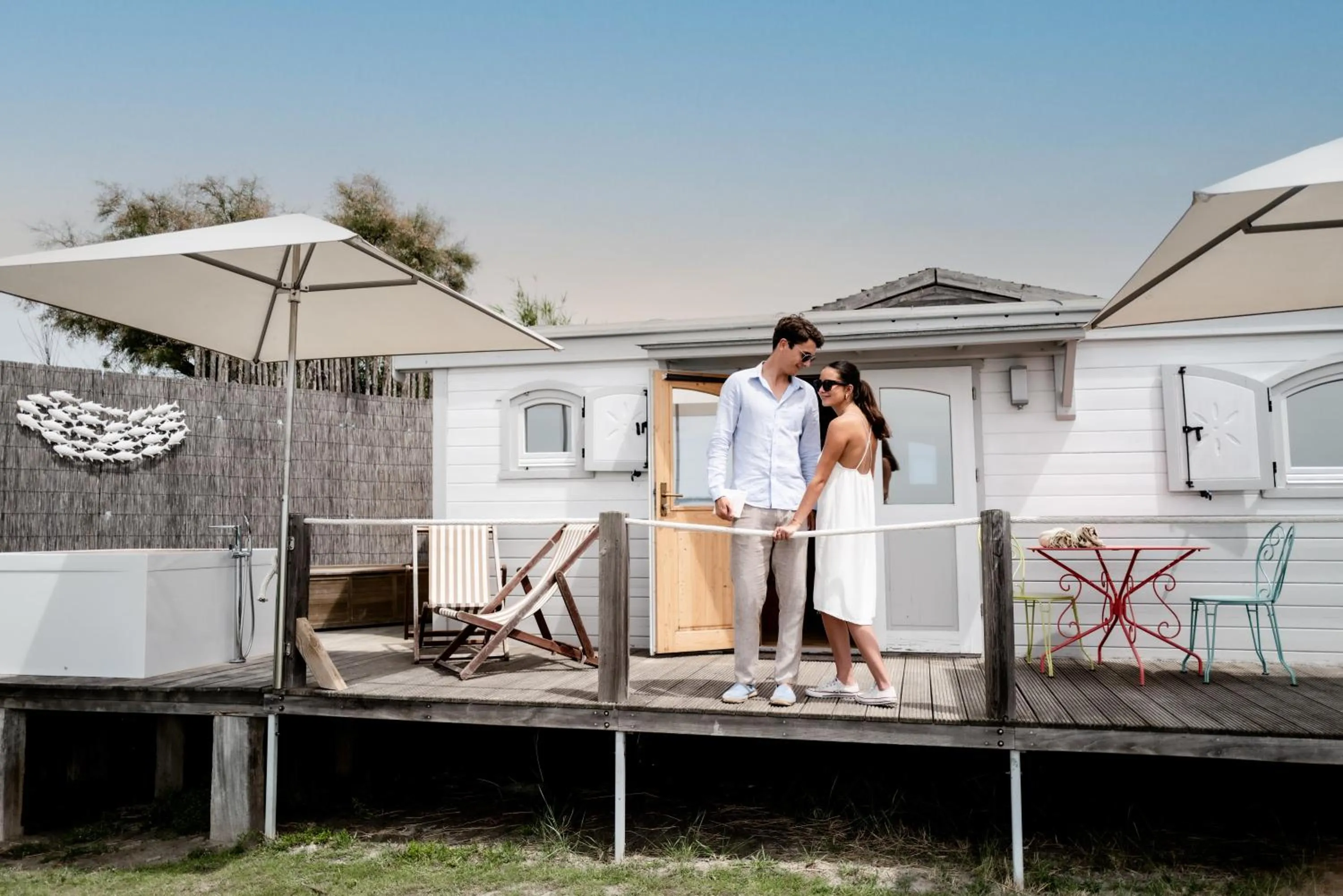 Patio in Lodge Sainte Helene Adult only