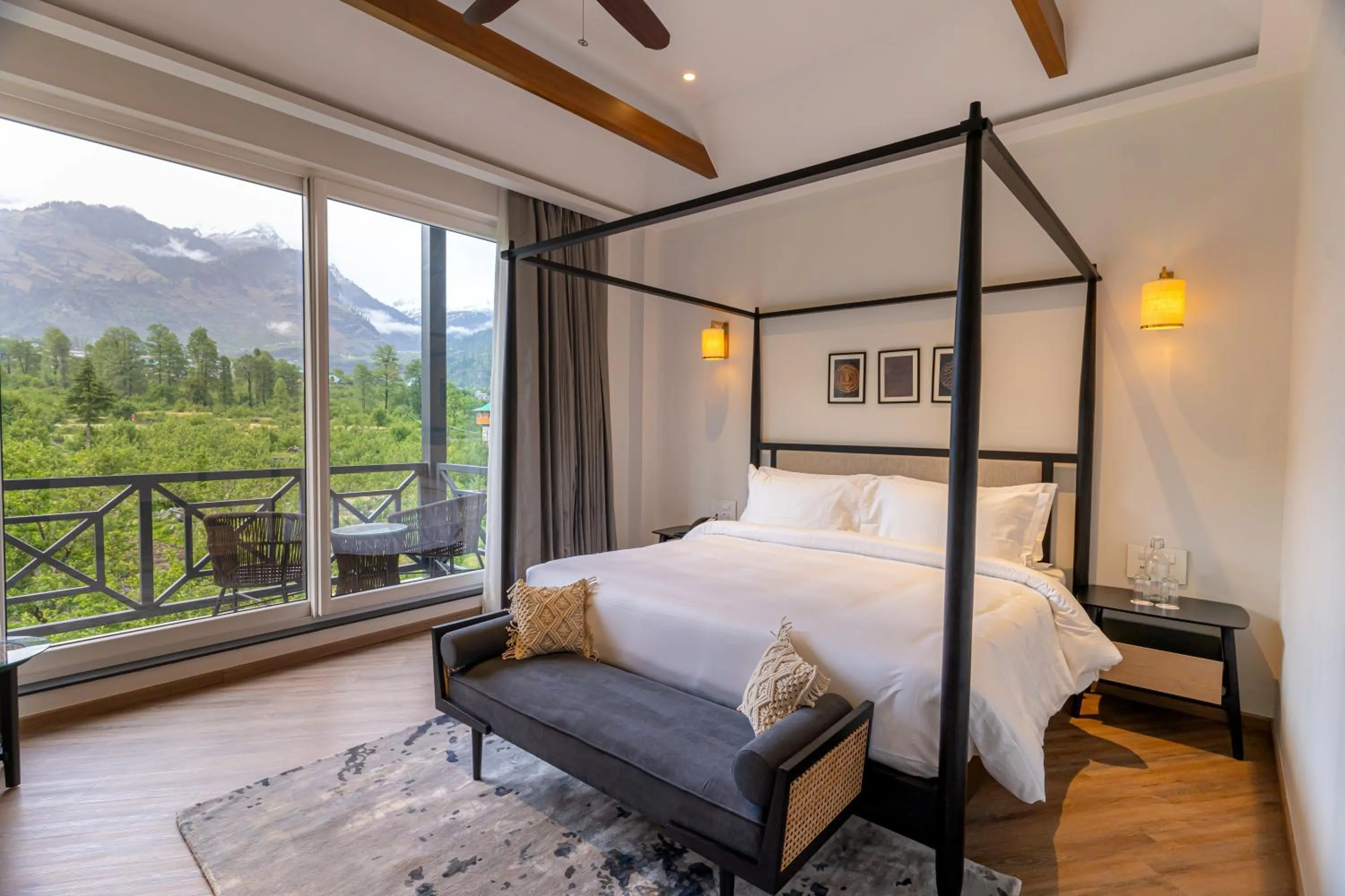 Bedroom, Bed in Nivasana Manali - A Luxury Boutique Hotel