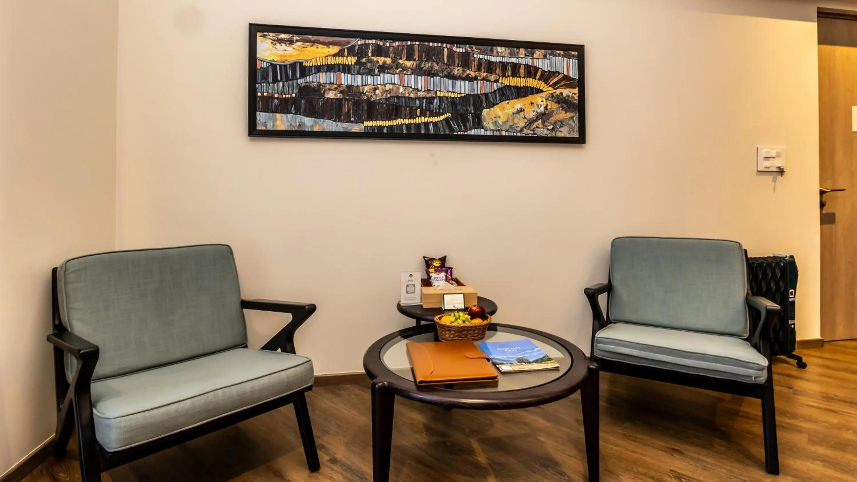 Seating area in Nivasana Manali - A Luxury Boutique Hotel