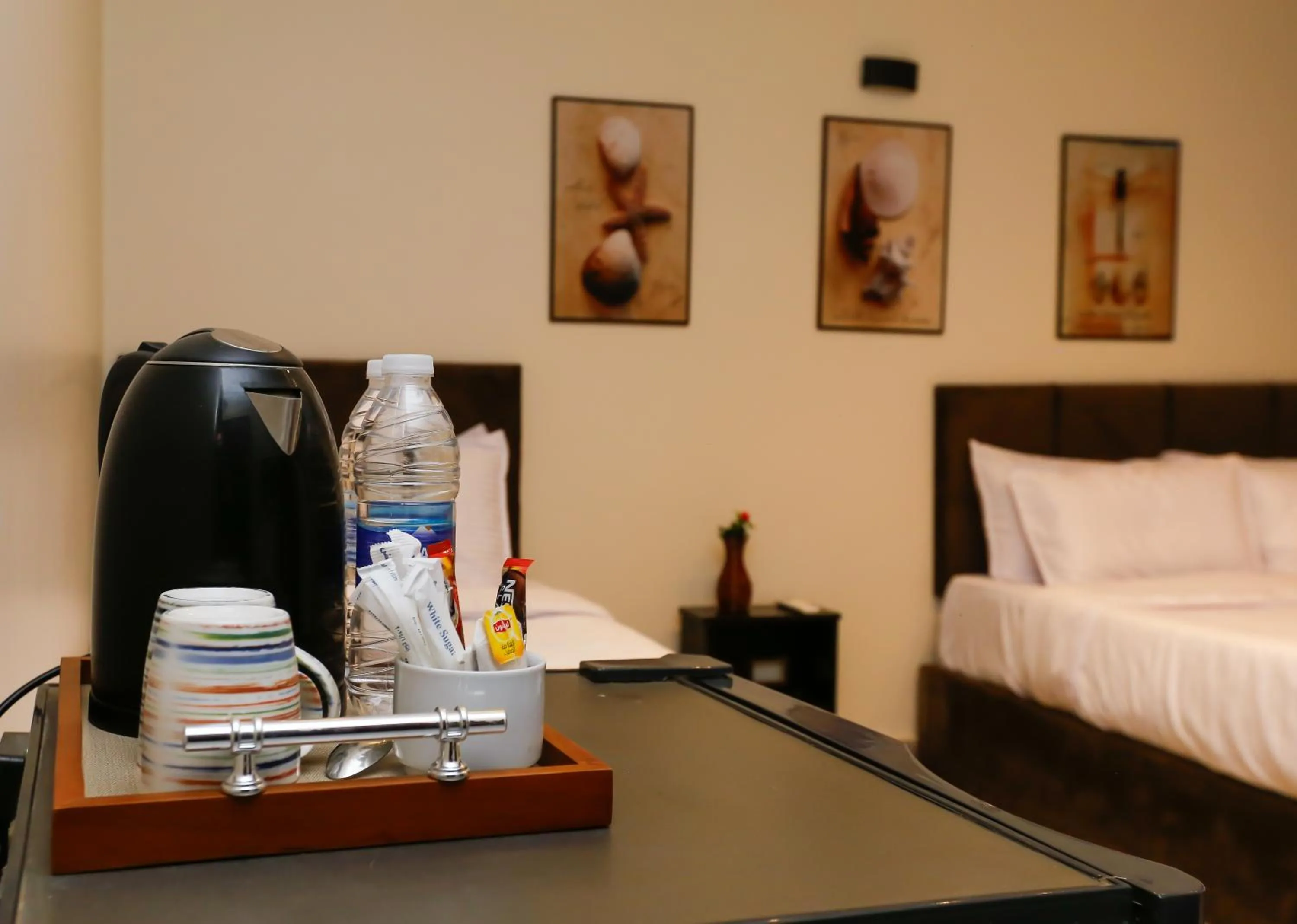 Bed in Happy View Inn