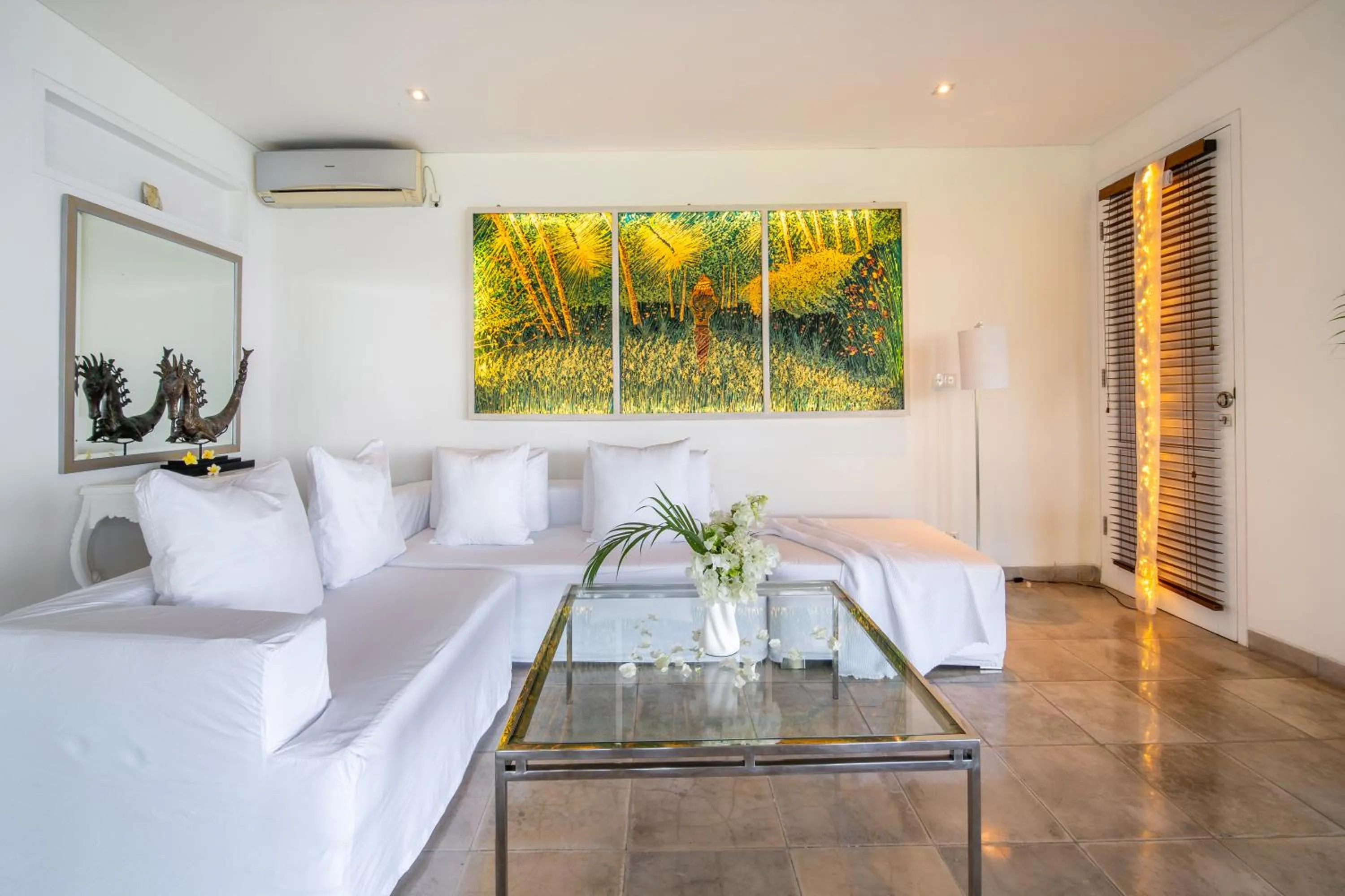 Living room, Bed in Shunyata Villas Bali