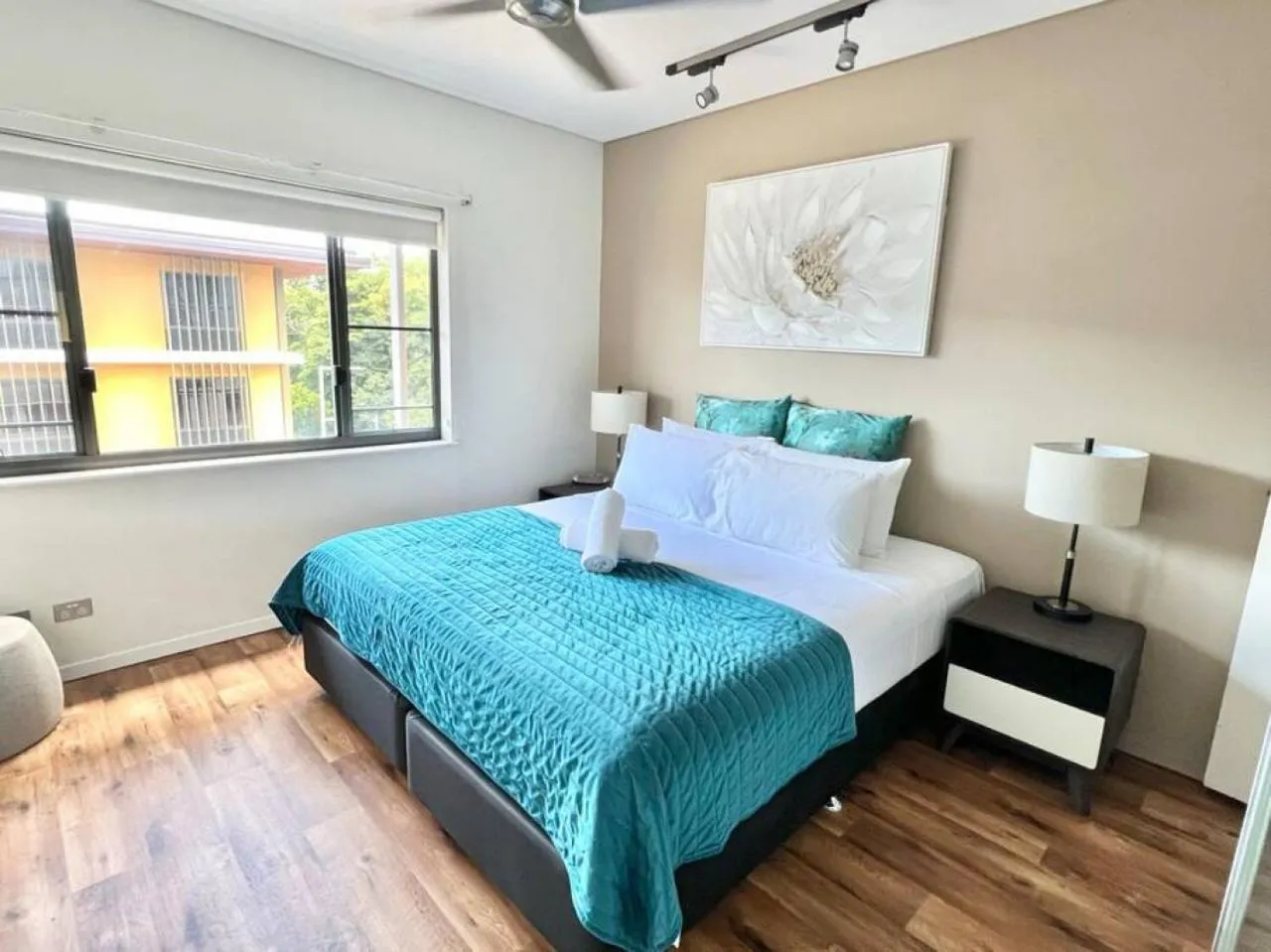 Bed in Waterfront Escape 2Bdr, Wavepool, Restaurants