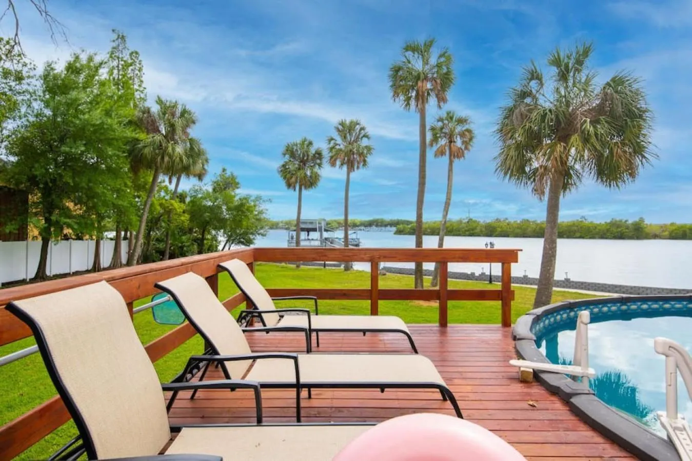 Waterfront 6BR Oasis with Pool, Gym, and Huge Dock