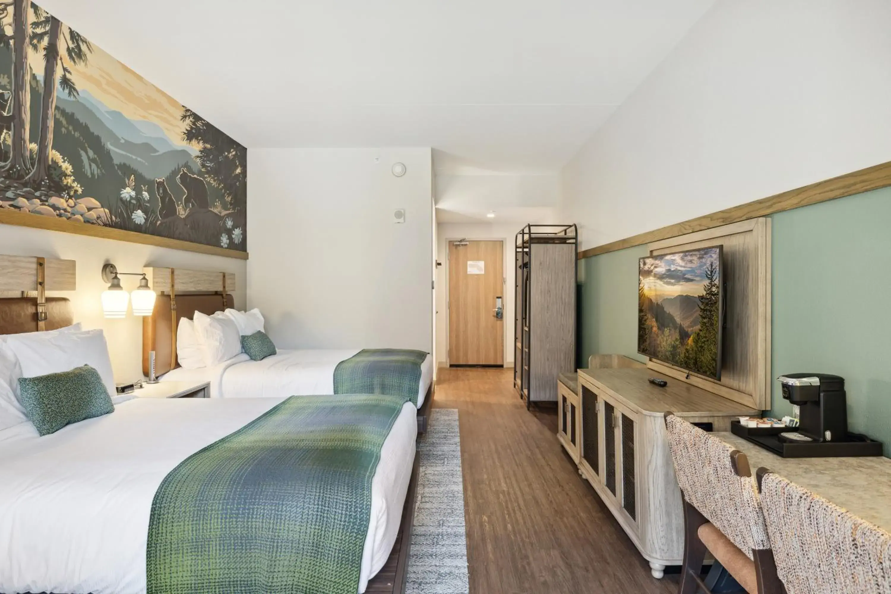 Two Queen Beds with Balcony Hearing Accessible in Dollywood's HeartSong Lodge & Resort Two Queen Beds with Balcony Hearing Accessible in Dollywood's HeartSong Lodge & Resort