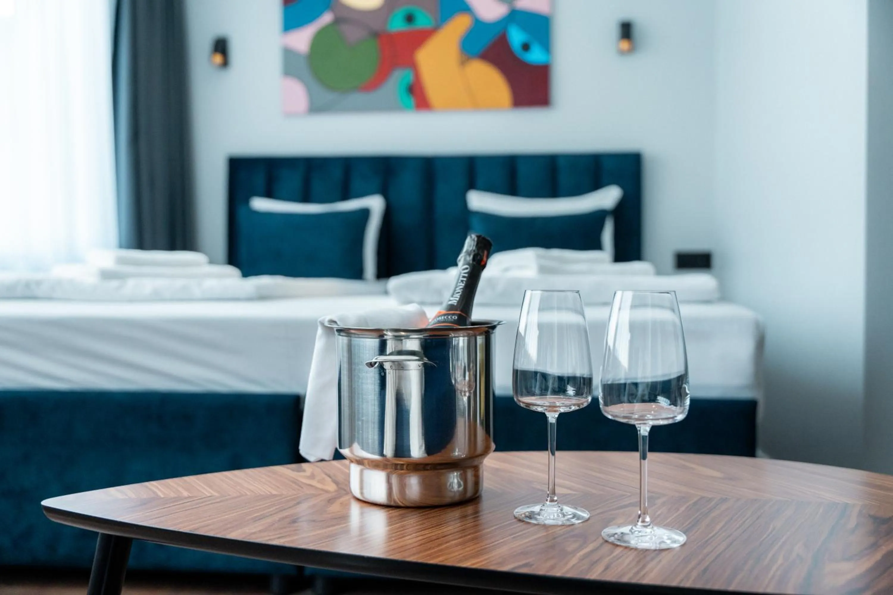 Bed in Luna Self Check-in Hotel Klaipeda