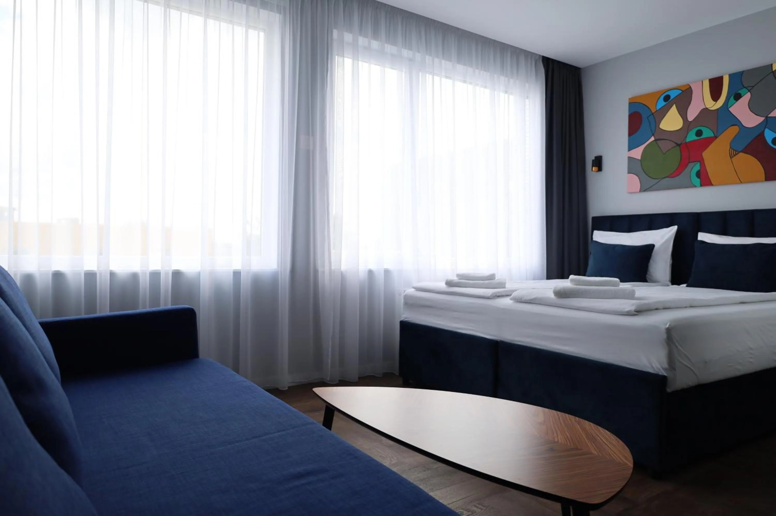 Bed in Luna Self Check-in Hotel Klaipeda