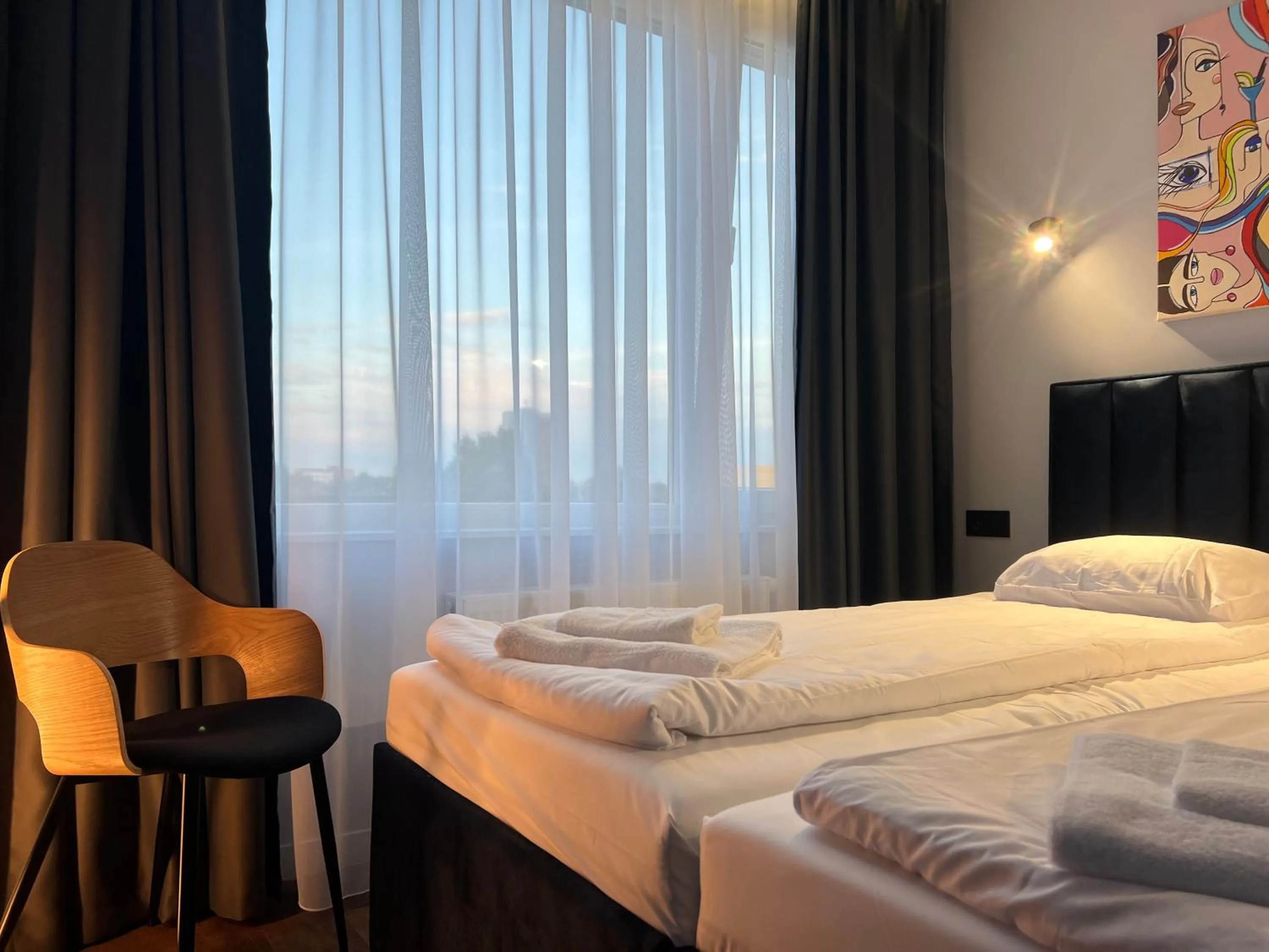 Bed in Luna Self Check-in Hotel Klaipeda