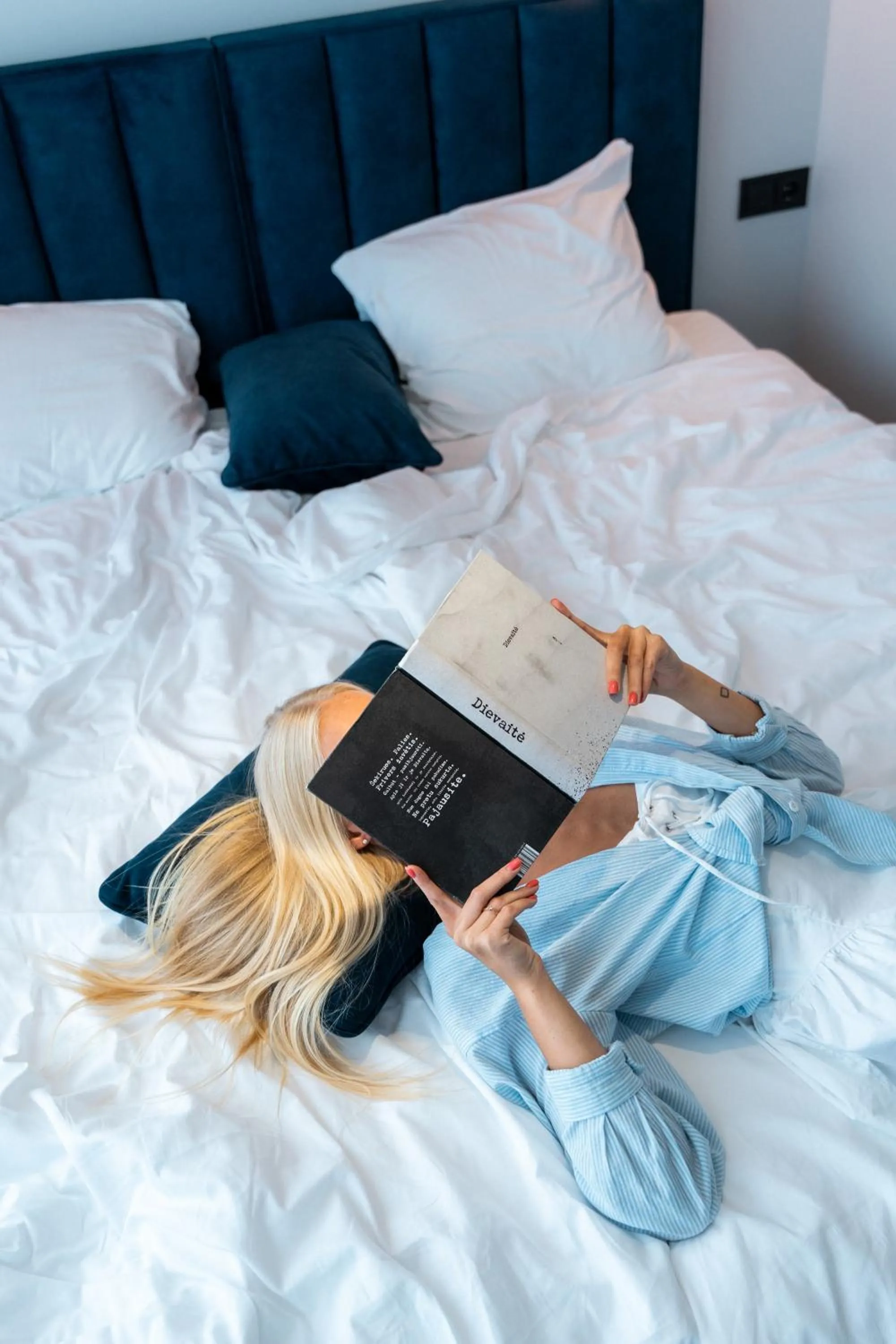 Bed in Luna Self Check-in Hotel Klaipeda