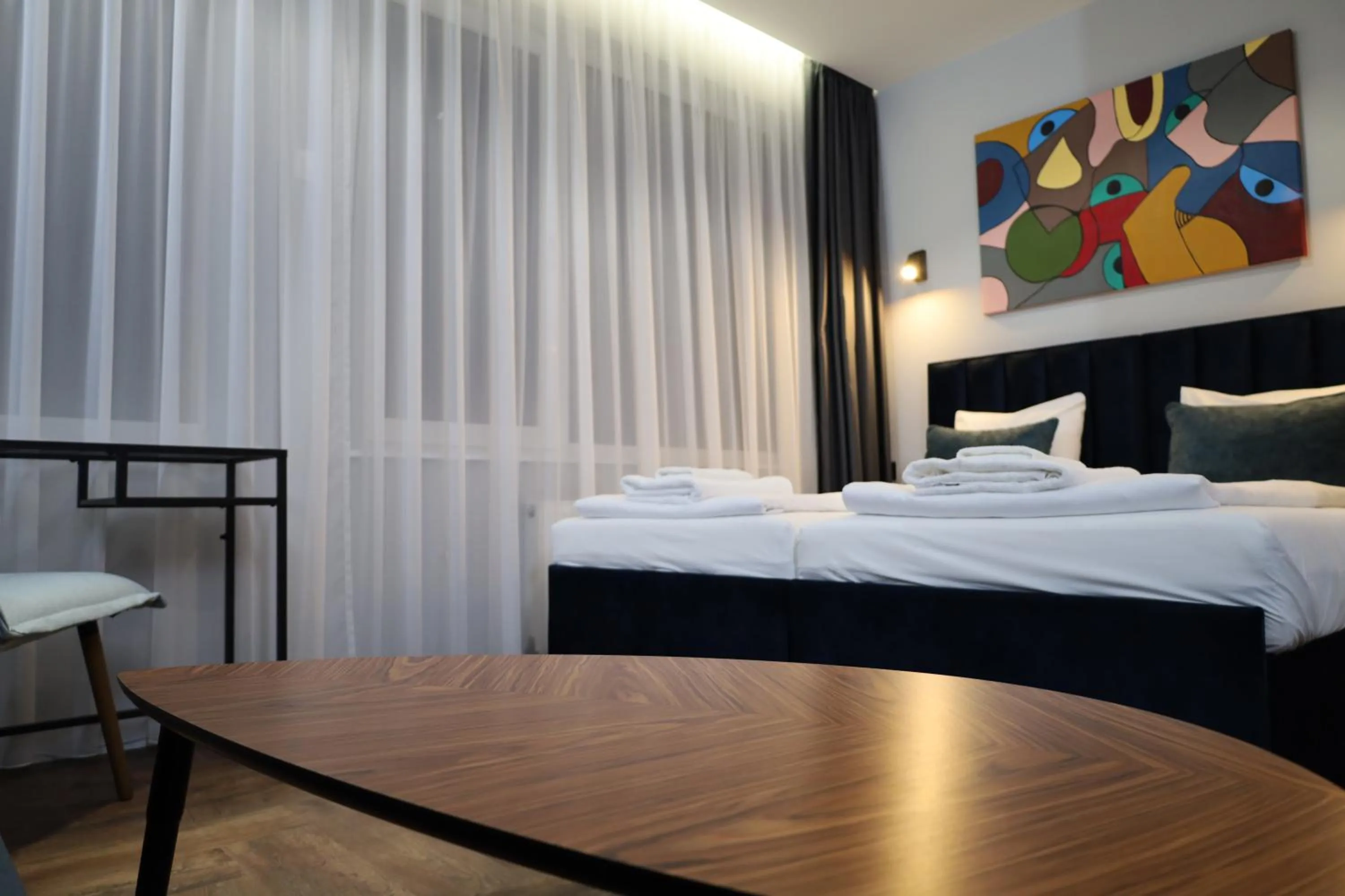 Bed in Luna Self Check-in Hotel Klaipeda