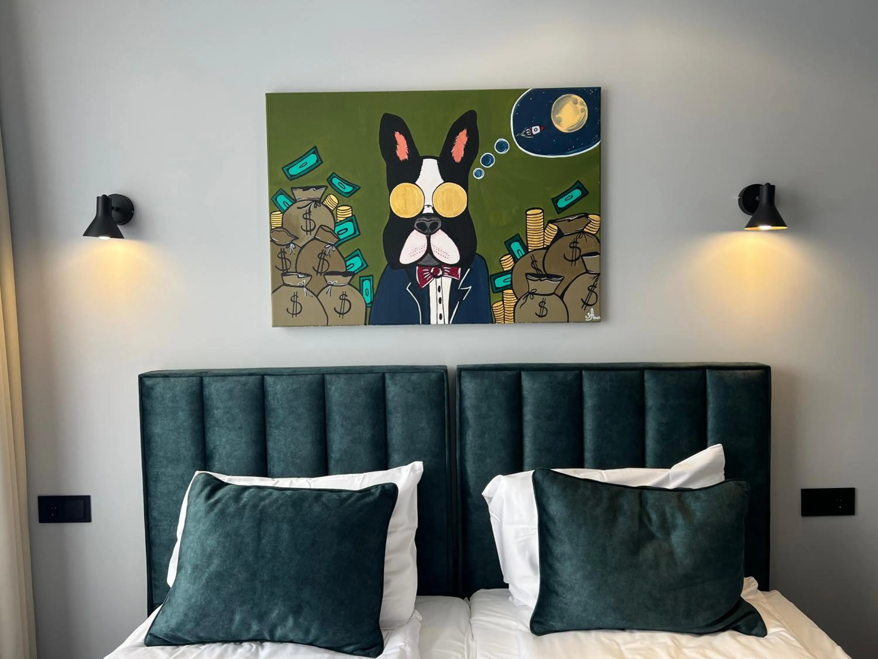 Bed in Luna Self Check-in Hotel Klaipeda