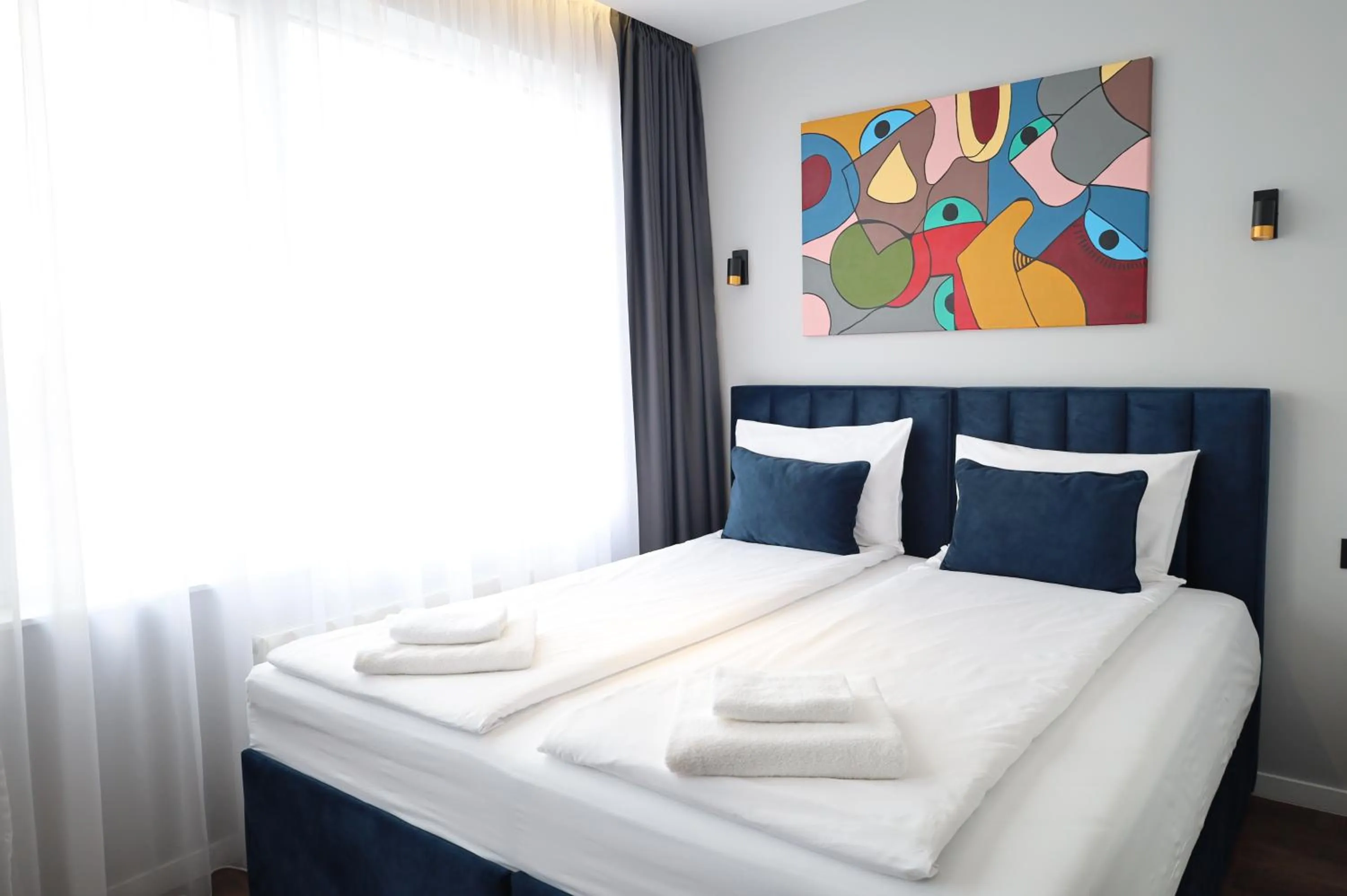 Bed in Luna Self Check-in Hotel Klaipeda