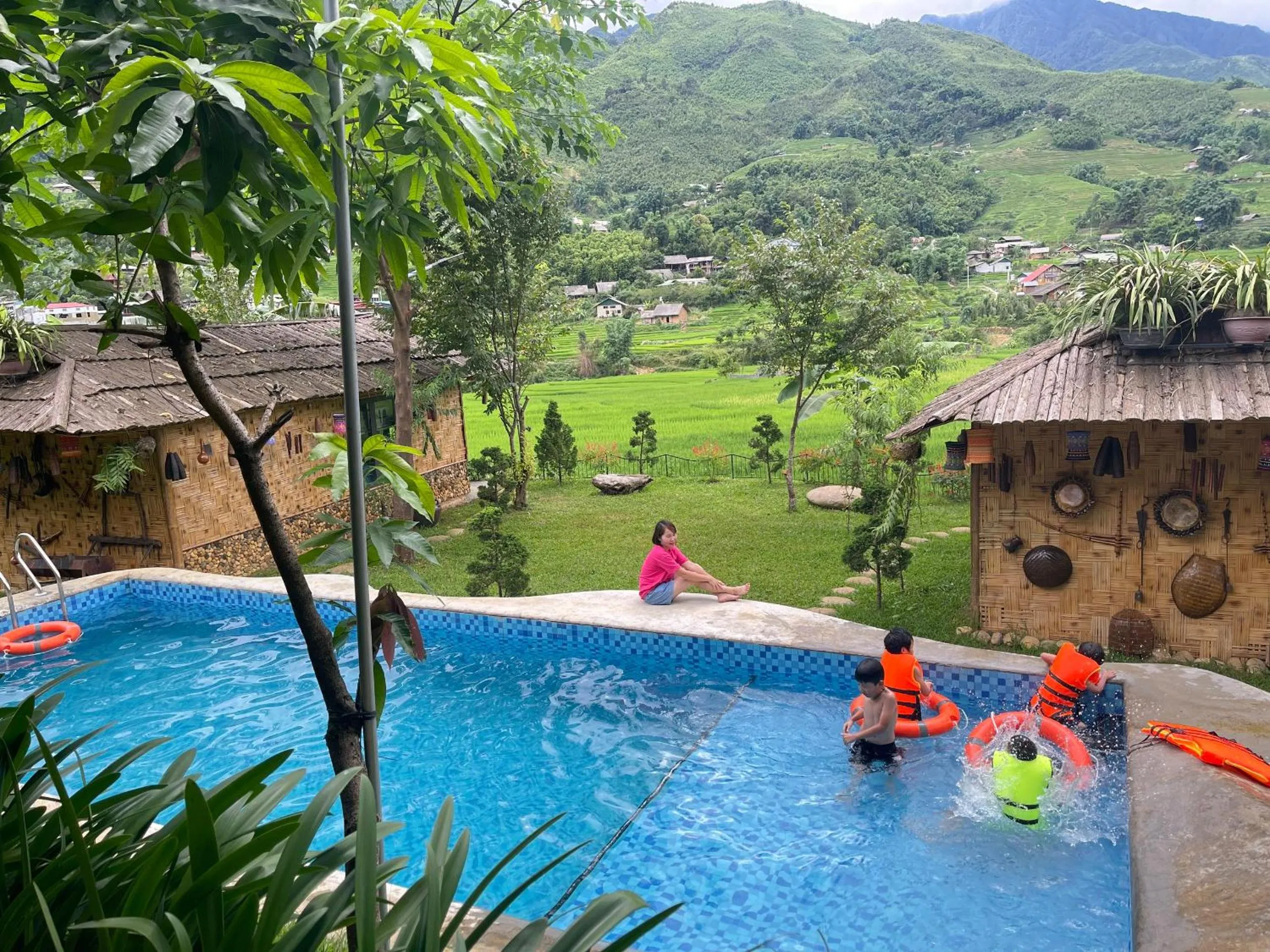 Swimming pool in Sapa Bamboo Eco
