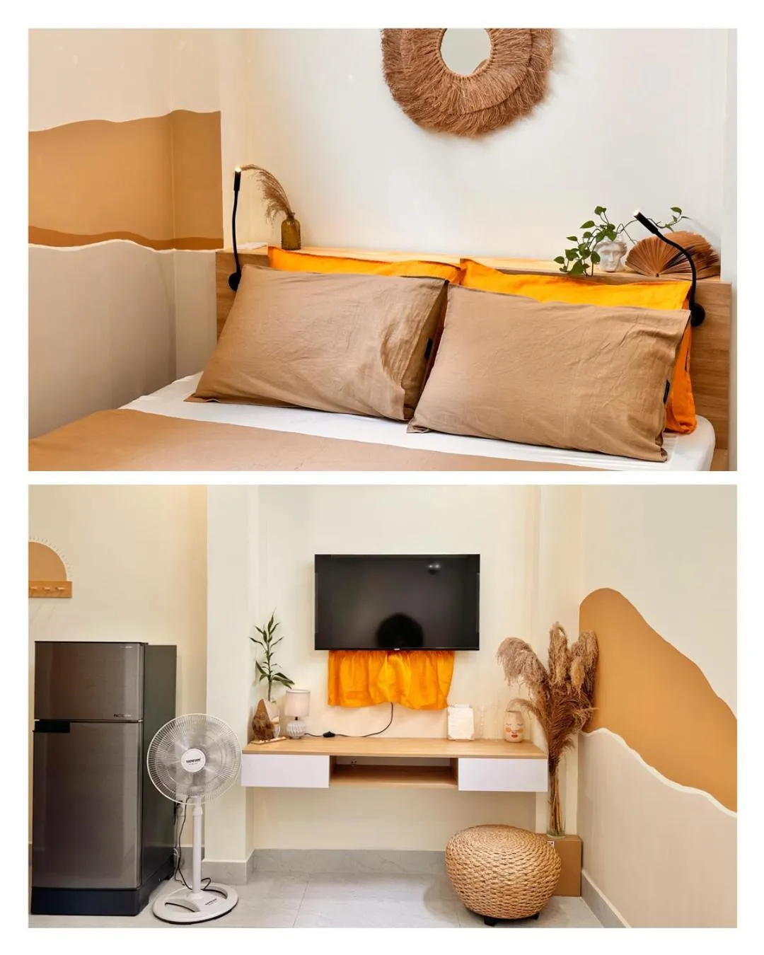 Decorative detail, Bed in LalaHouse Spring Apartment - Saigon Center