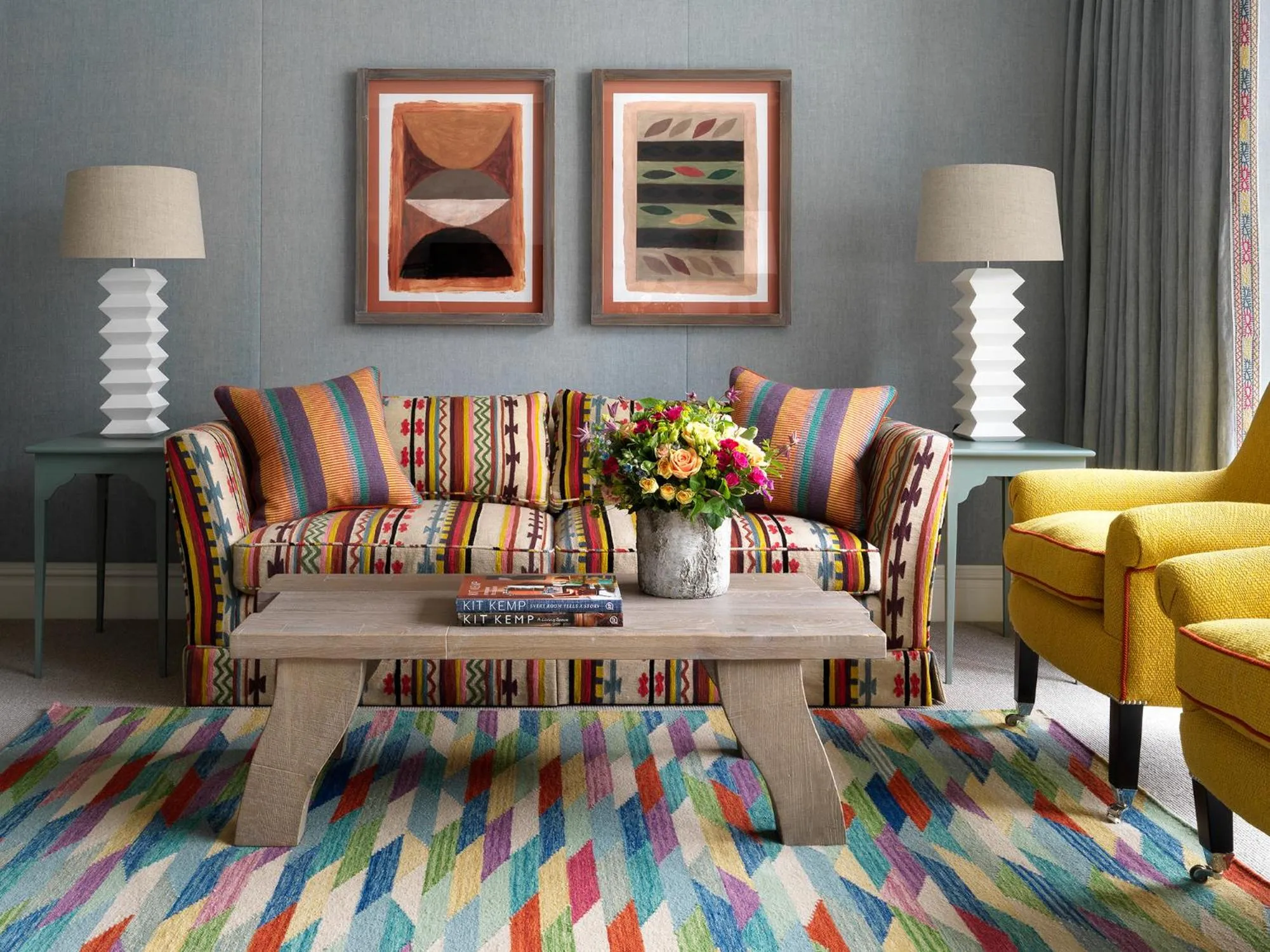 Seating area in Ham Yard Hotel, Firmdale Hotels