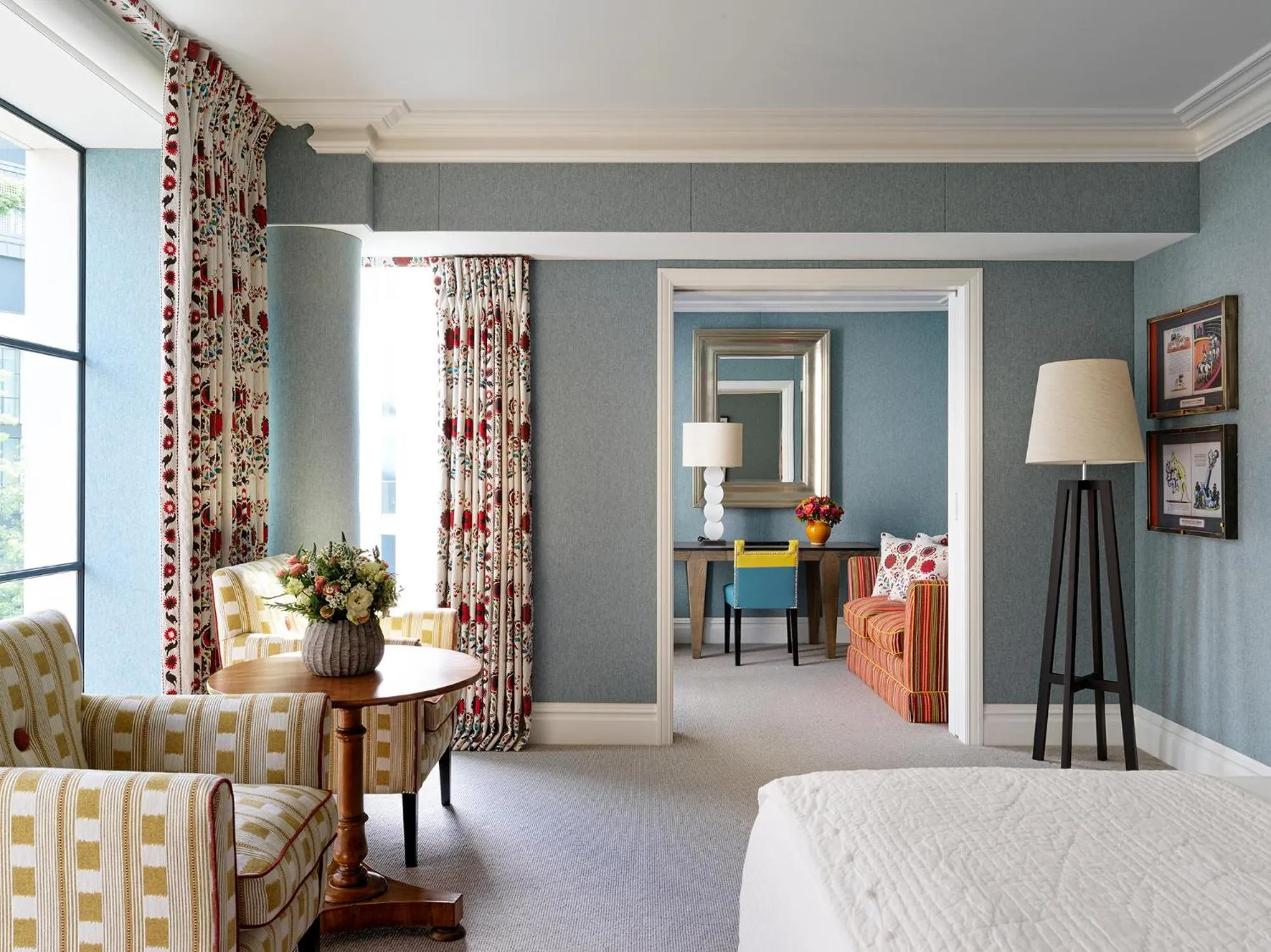 Seating area, Bed in Ham Yard Hotel, Firmdale Hotels