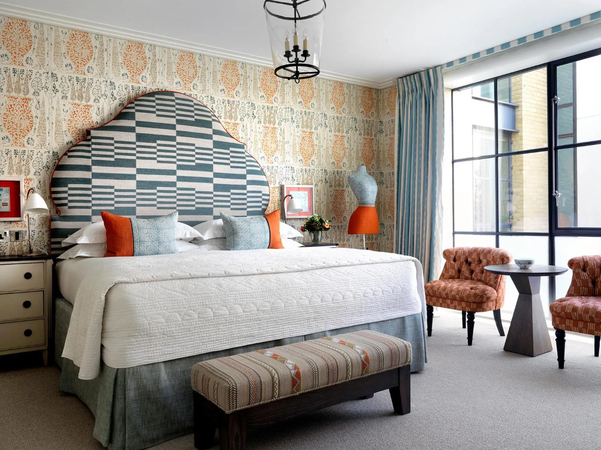 Bedroom, Bed in Ham Yard Hotel, Firmdale Hotels