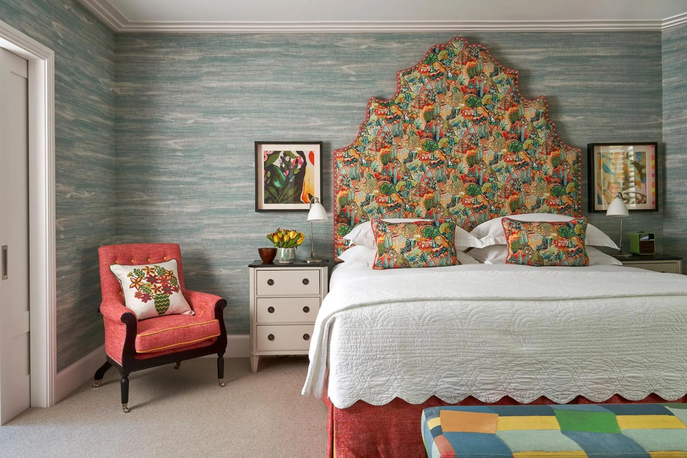 Bedroom, Bed in Ham Yard Hotel, Firmdale Hotels