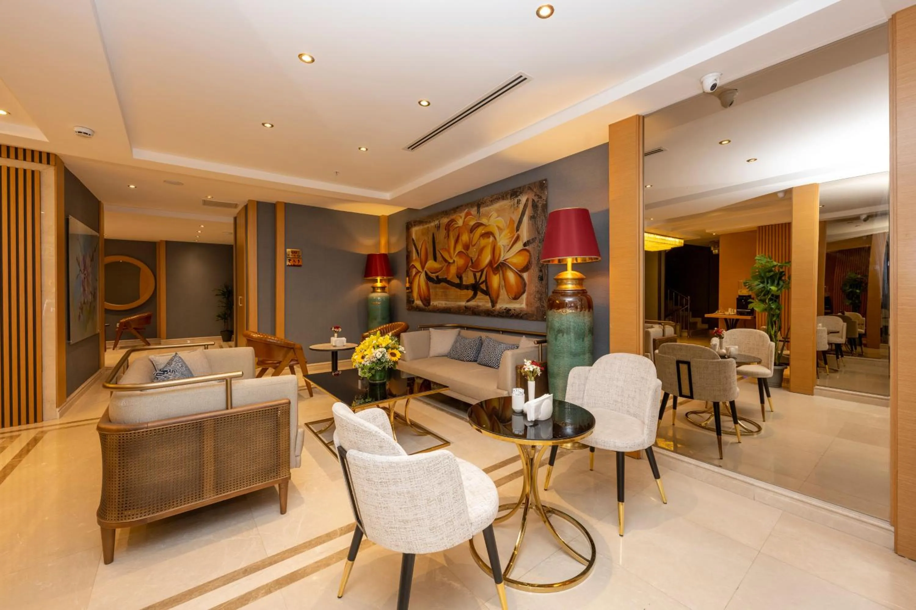 Seating area in Freya Hotel