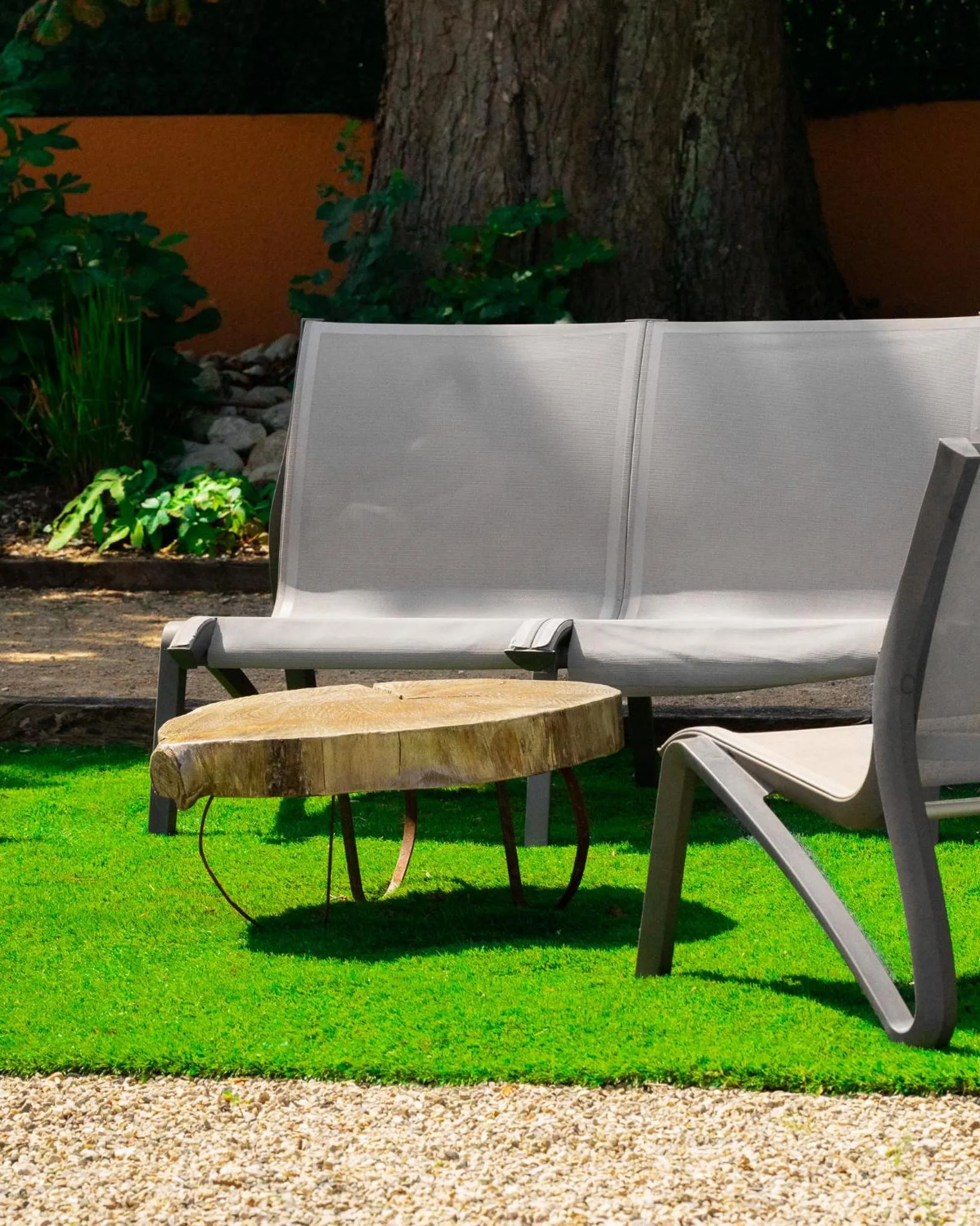 Patio in Logis Hotel-Restaurant Saint Romain