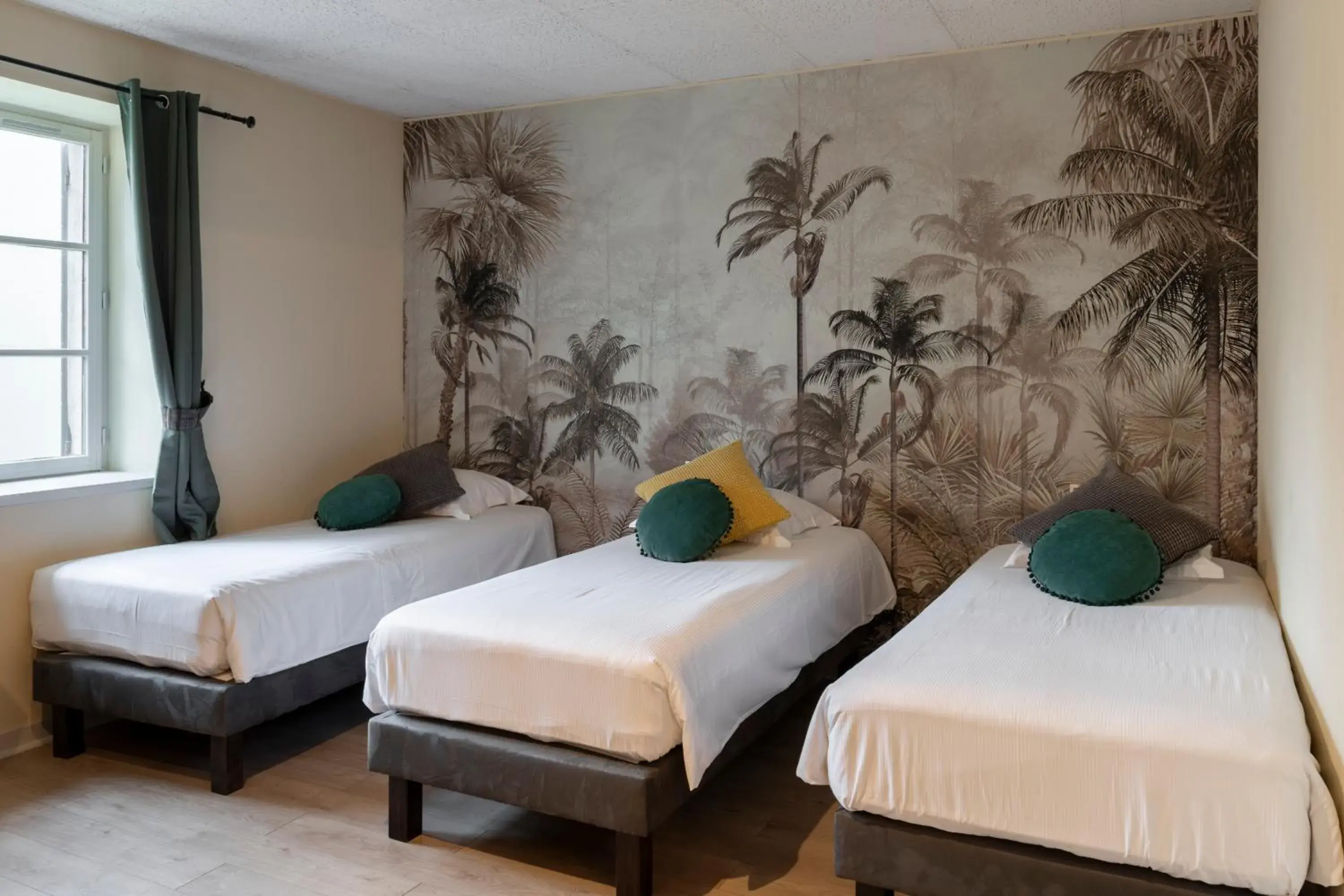 Bedroom, Bed in Logis Hotel-Restaurant Saint Romain Bedroom, Bed in Logis Hotel-Restaurant Saint Romain