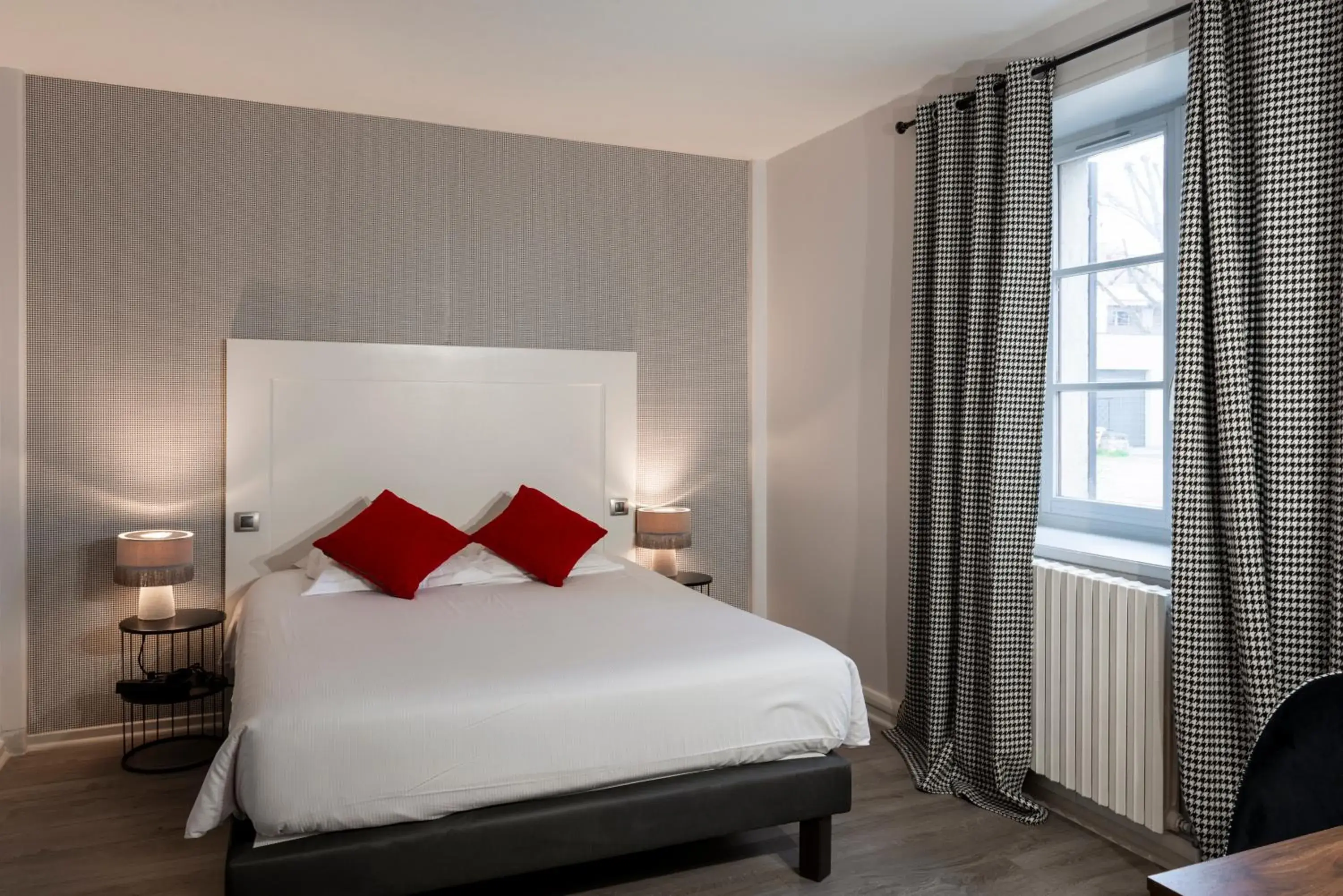 Bedroom, Bed in Logis Hotel-Restaurant Saint Romain Bedroom, Bed in Logis Hotel-Restaurant Saint Romain