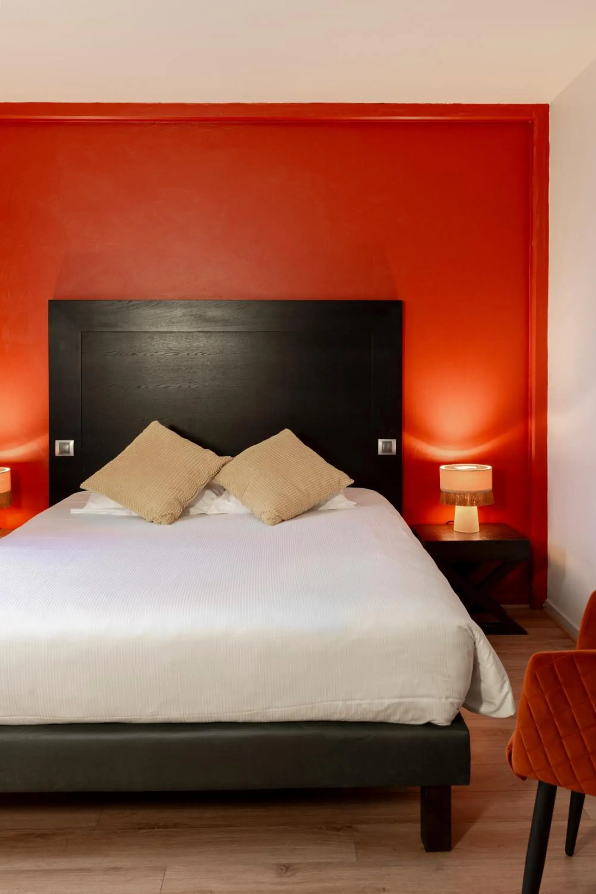 Bedroom, Bed in Logis Hotel-Restaurant Saint Romain Bedroom, Bed in Logis Hotel-Restaurant Saint Romain