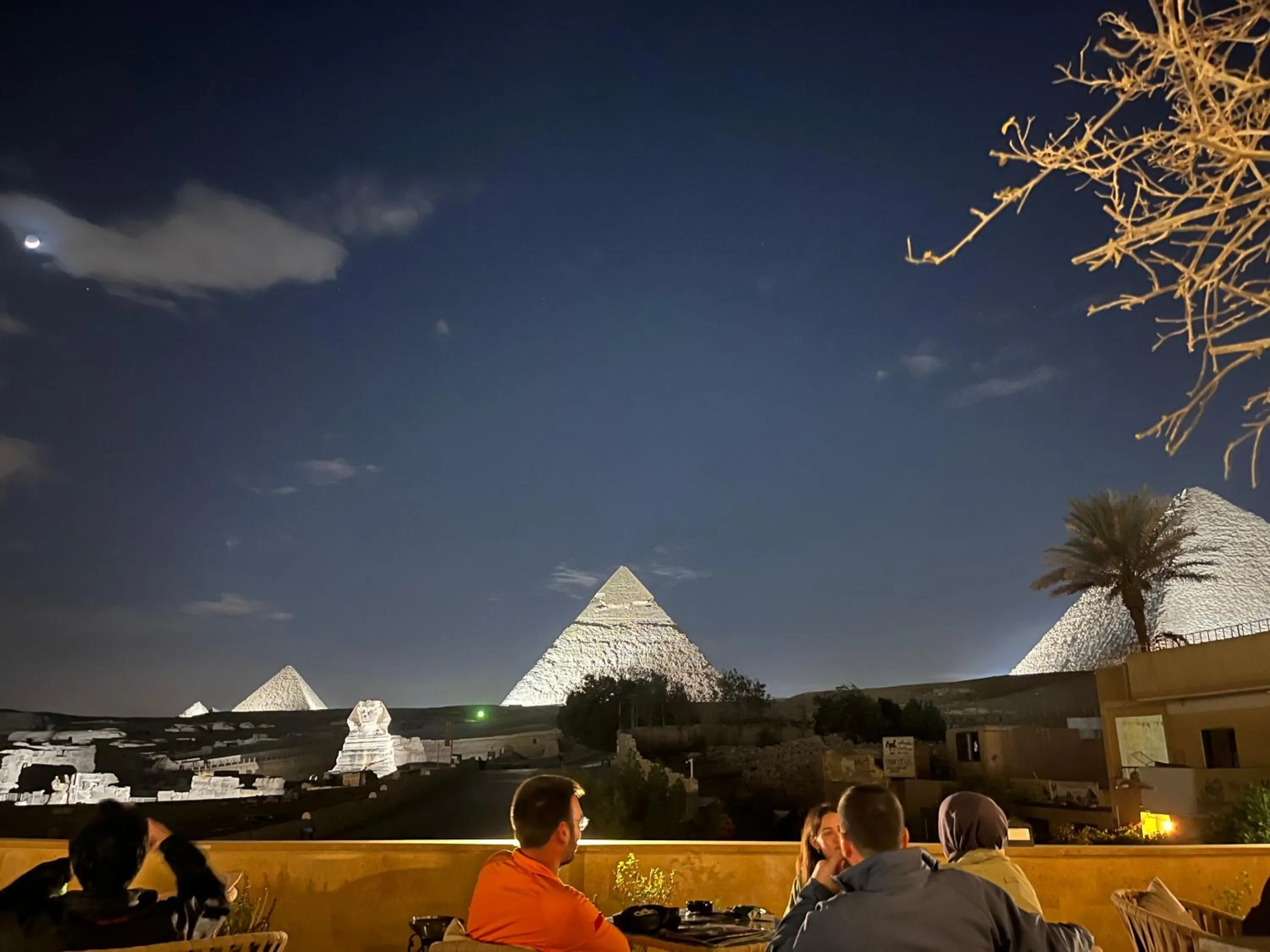 Night in The Gate Hotel Front Pyramids & Sphinx View