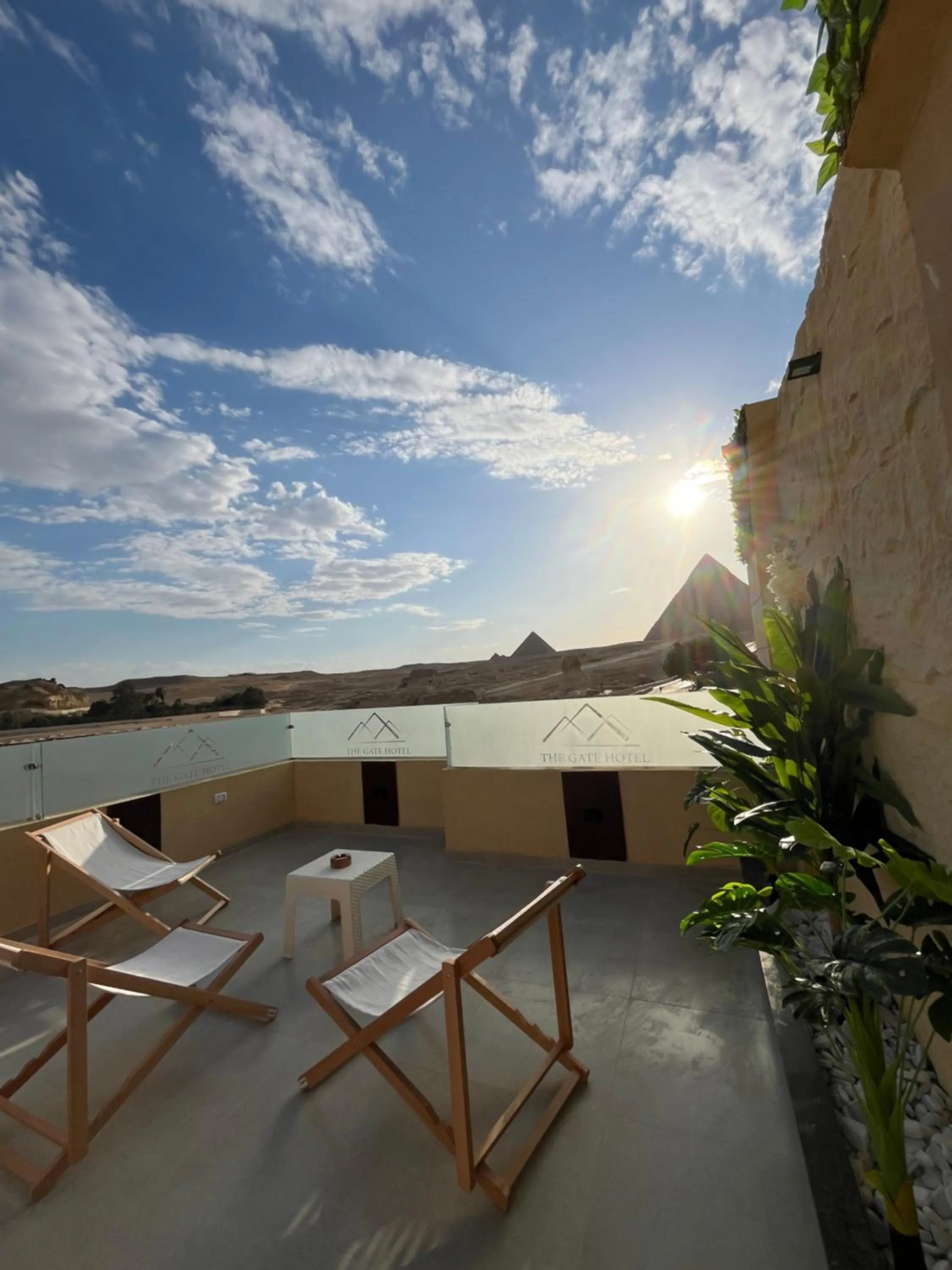 Balcony/Terrace in The Gate Hotel Front Pyramids & Sphinx View
