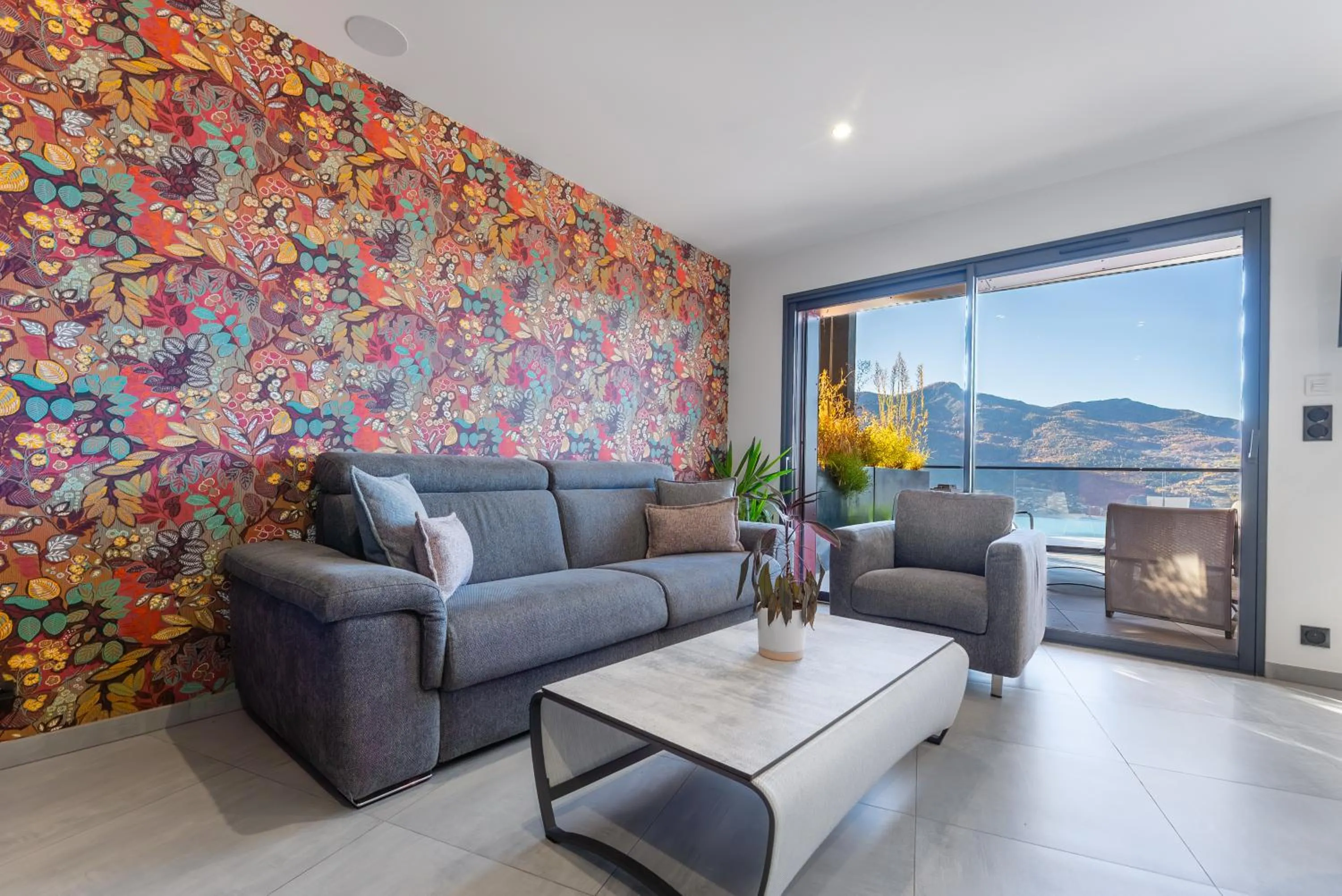 Living room in Les Restanques du lac