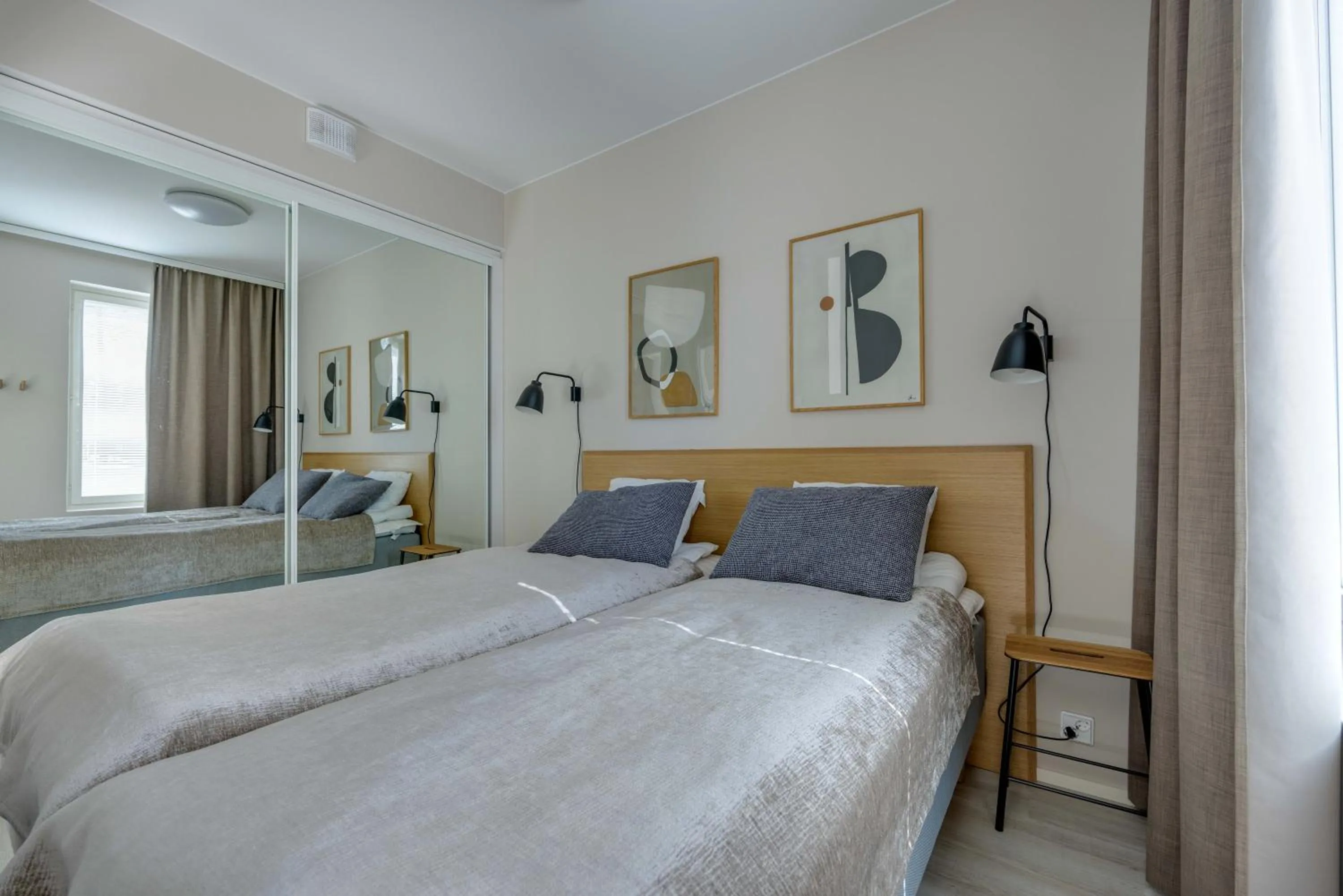 Bed in Kalajoen Marina Studio huoneisto