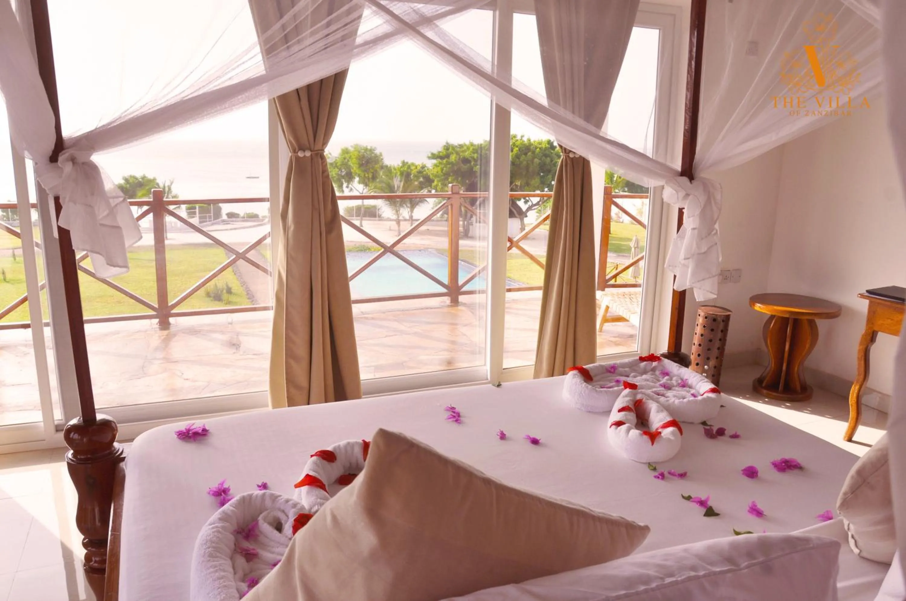 View (from property/room), Bed in The Villa of Zanzibar