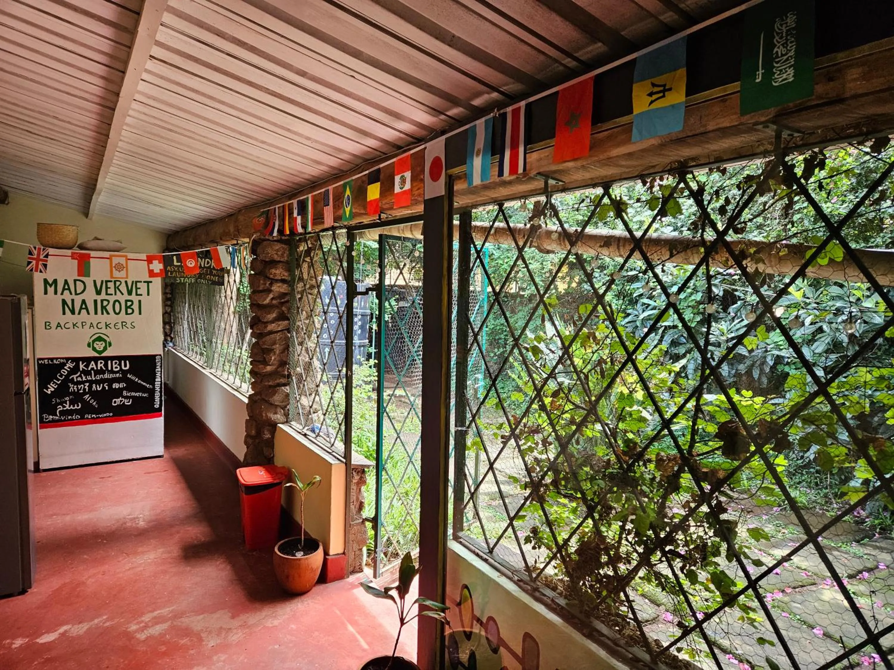 Garden view in Mad Vervet Nairobi Backpackers Hostel