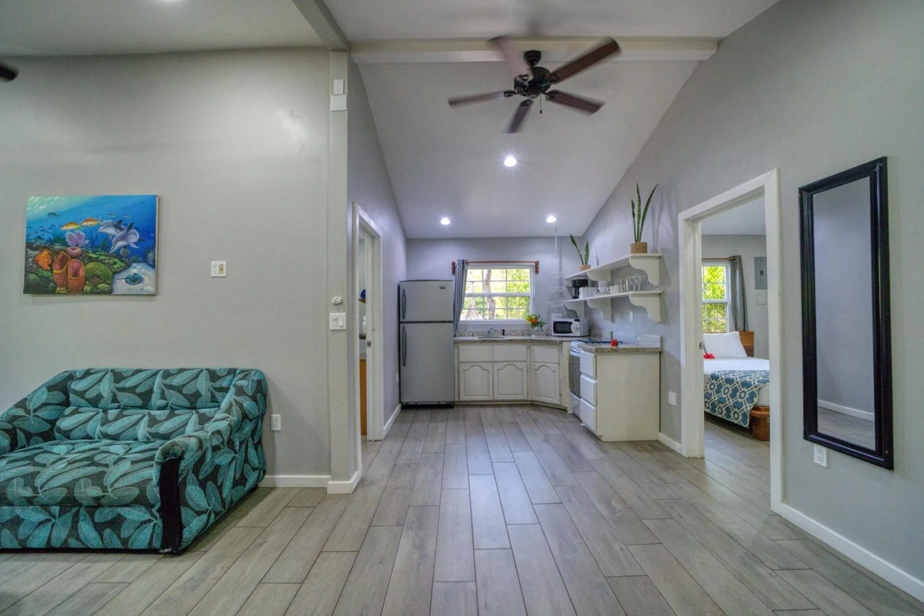 kitchen, Bed in Placencia Villas