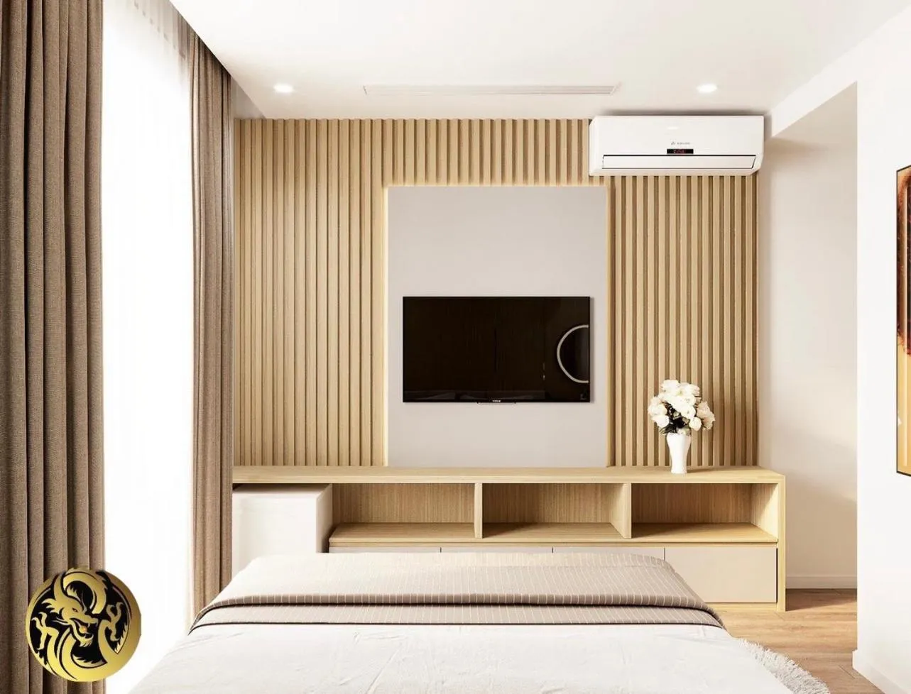 Communal lounge/ TV room, Bed in Golden Dragon Hotel