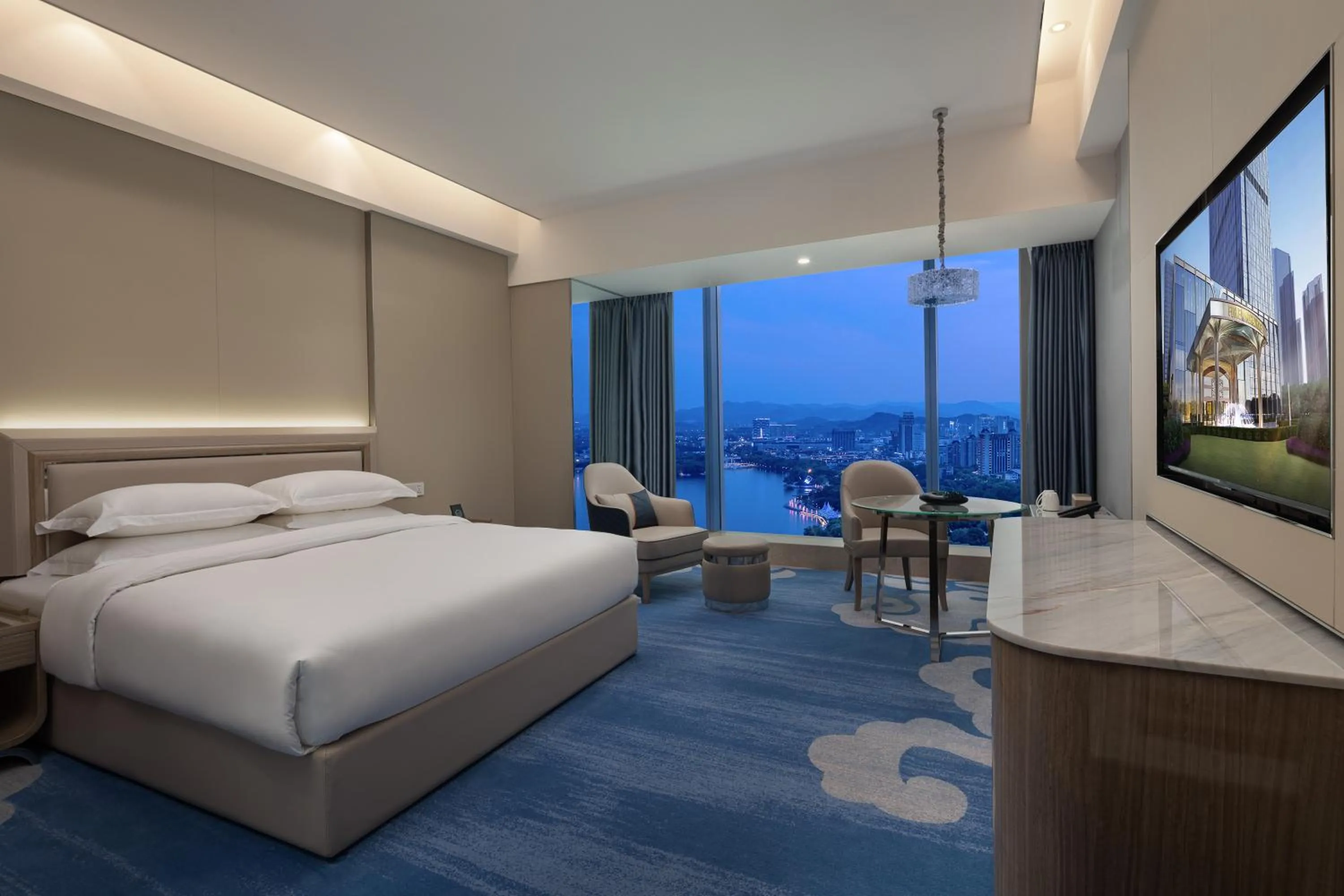 Living room, Bed in Wyndham Shaoxing Keqiao