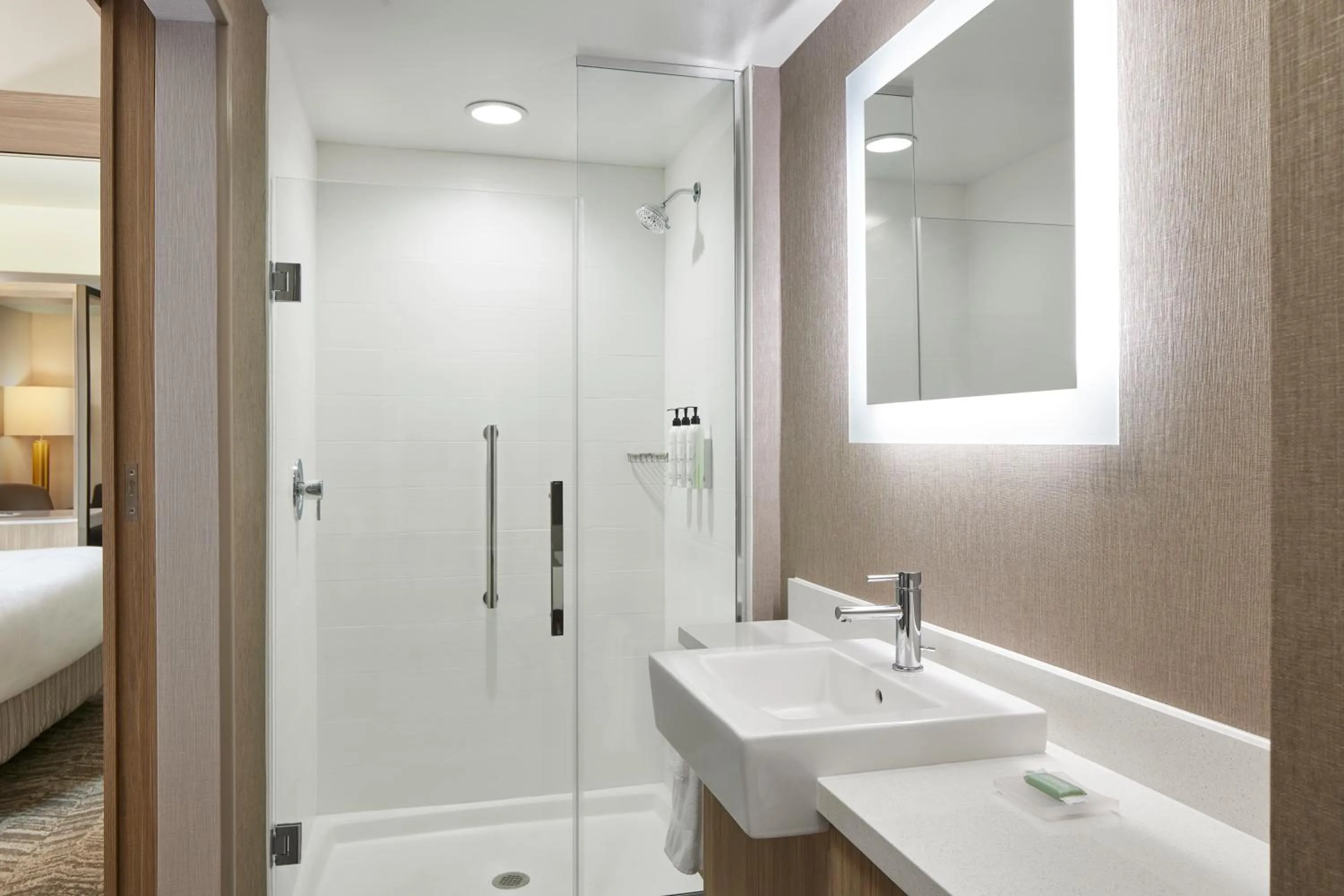 Shower, Bed in SpringHill Suites by Marriott Frederica