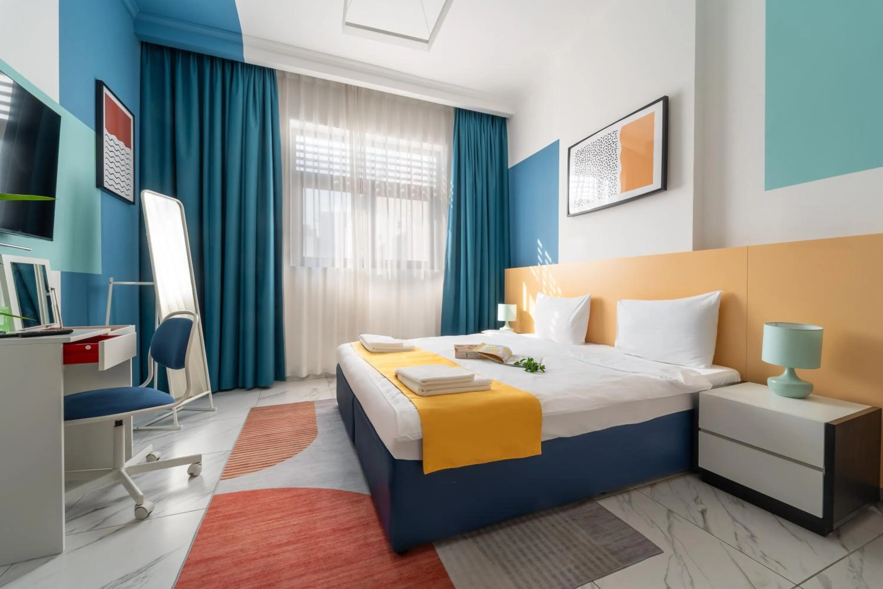 Bedroom, Bed in Izzzi Life Mint