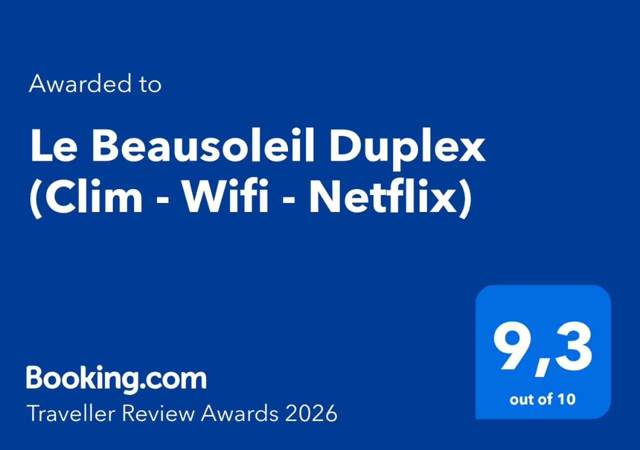 Le Beausoleil Duplex (Clim - Wifi - Netflix)