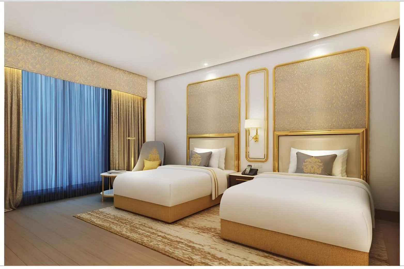 Bed in Taj Gandhinagar Resort and Spa