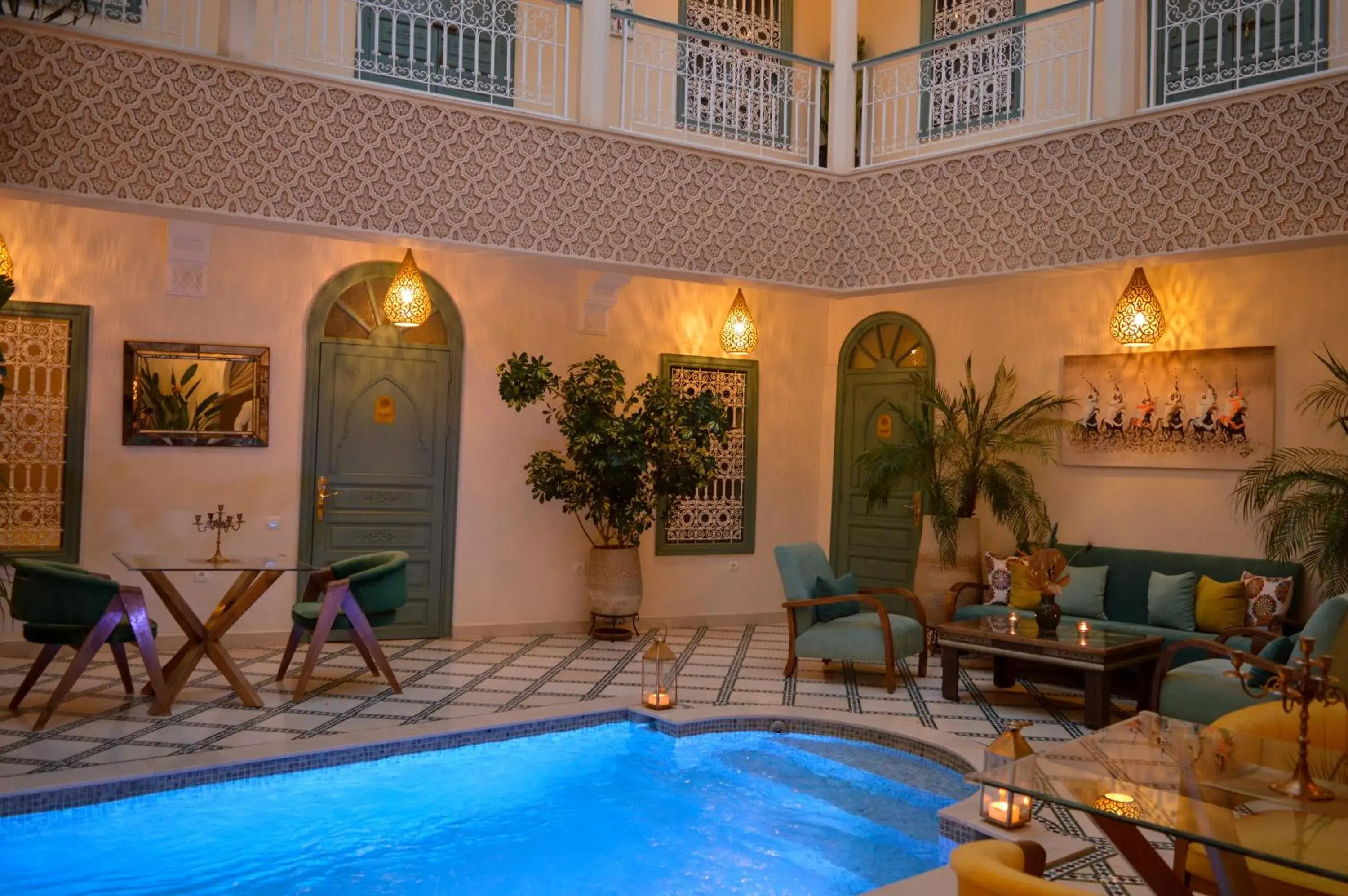Pool view in Riad Jalina Pool view in Riad Jalina