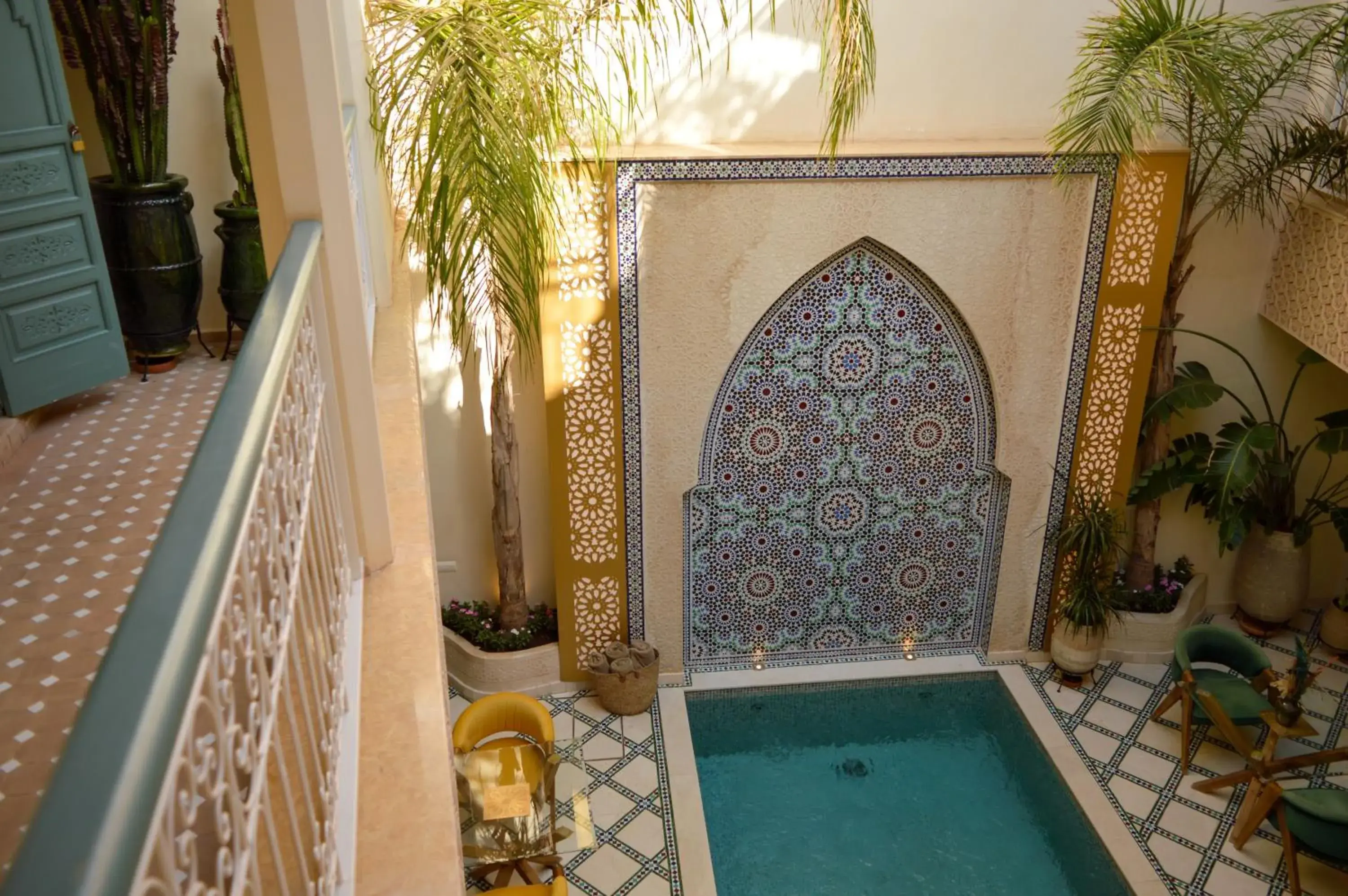Pool view in Riad Jalina Pool view in Riad Jalina