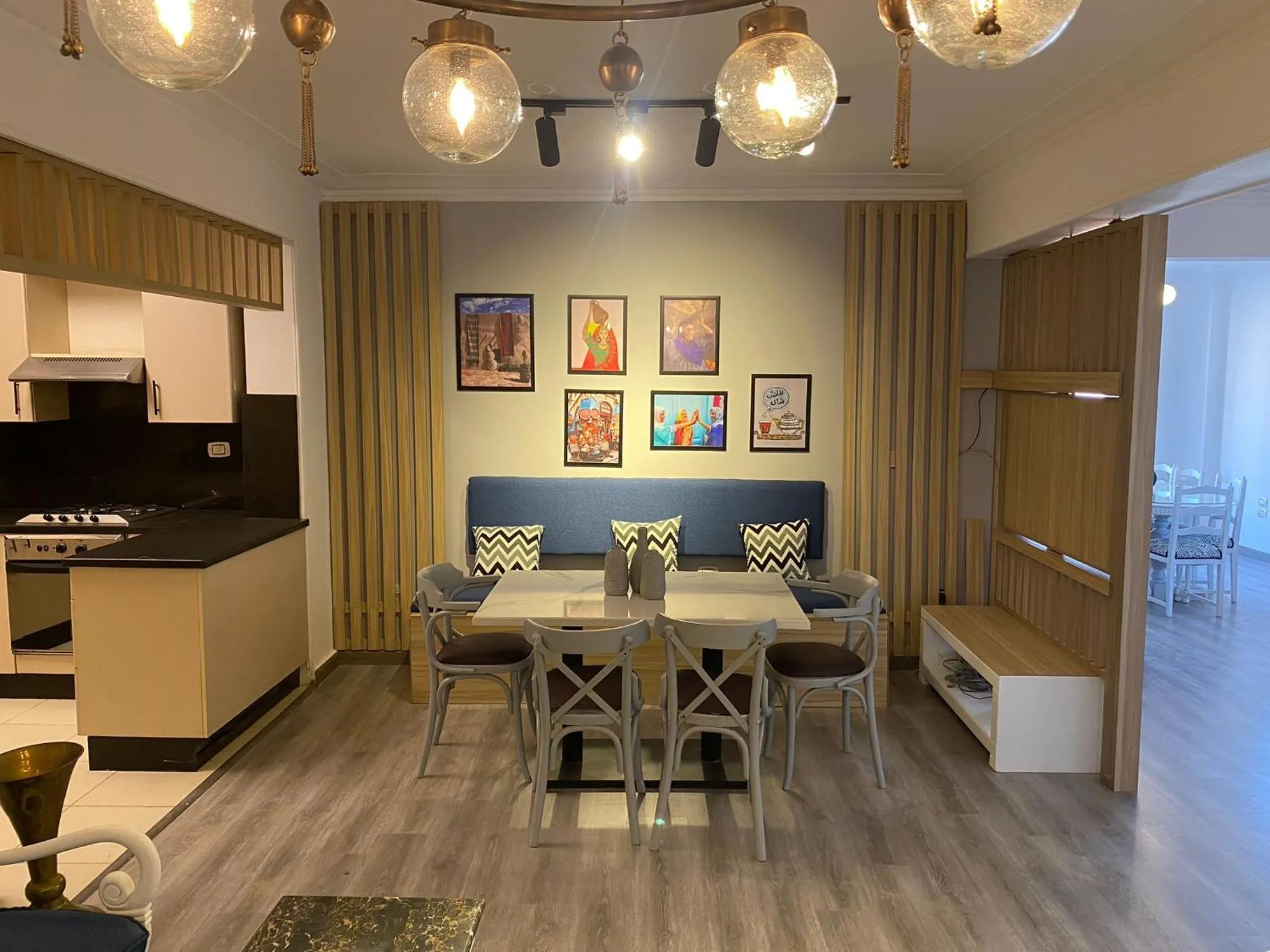 Seating area in Lovely 3BR Apartment in Heart of Mohandseen