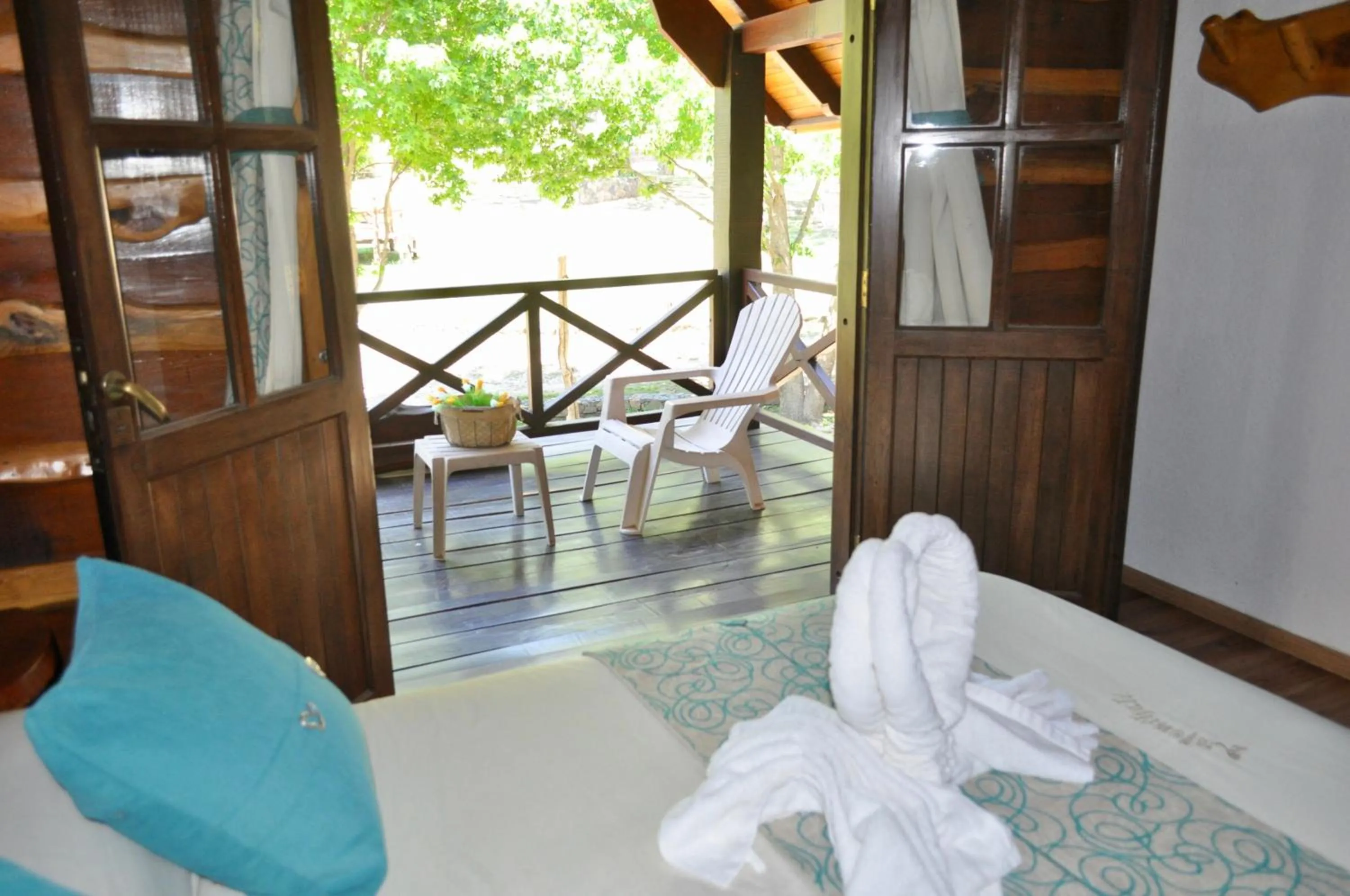 Balcony/Terrace, Bed in Cabañas Aufenthalt