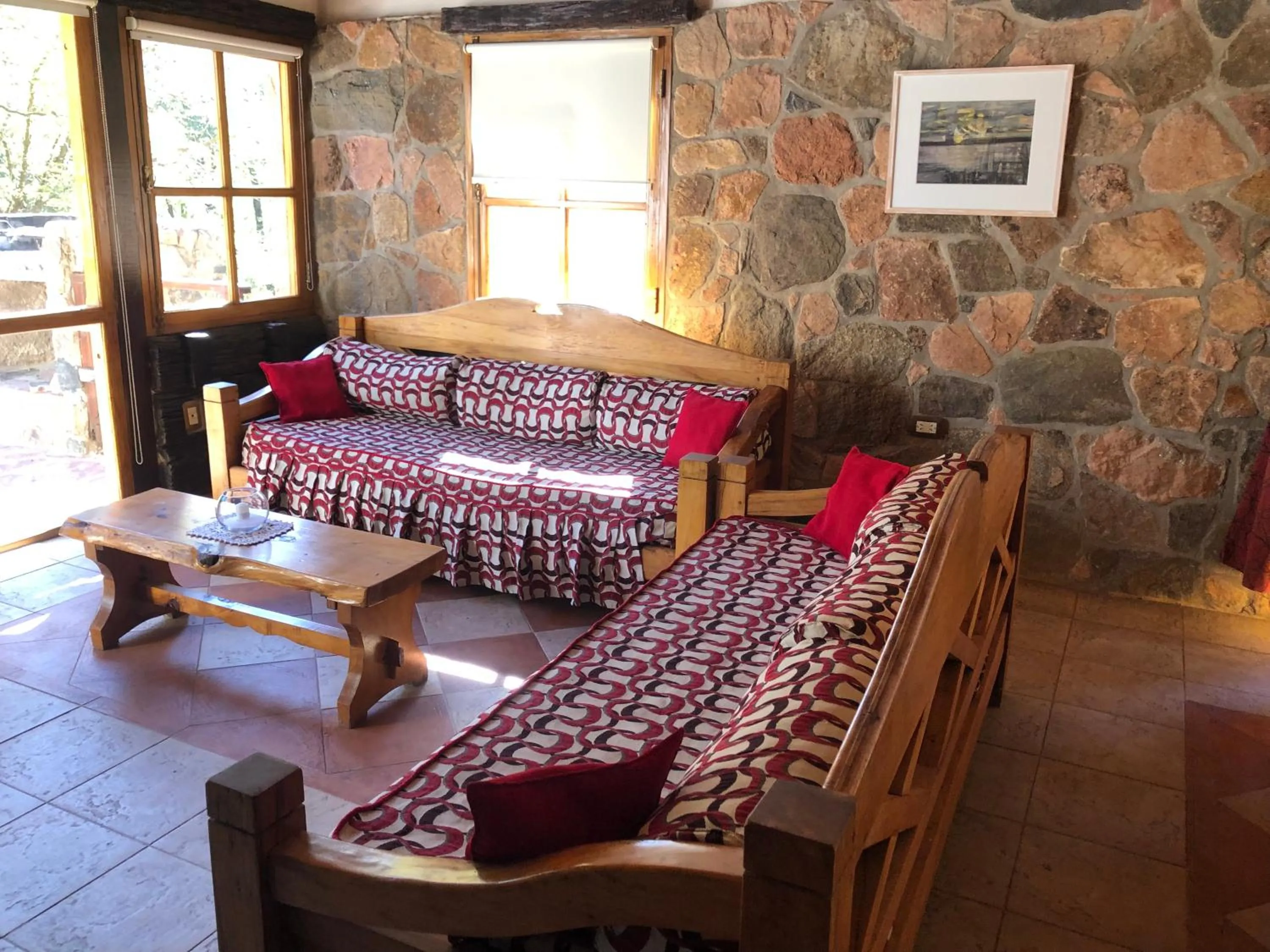 Living room, Bed in Cabañas Aufenthalt