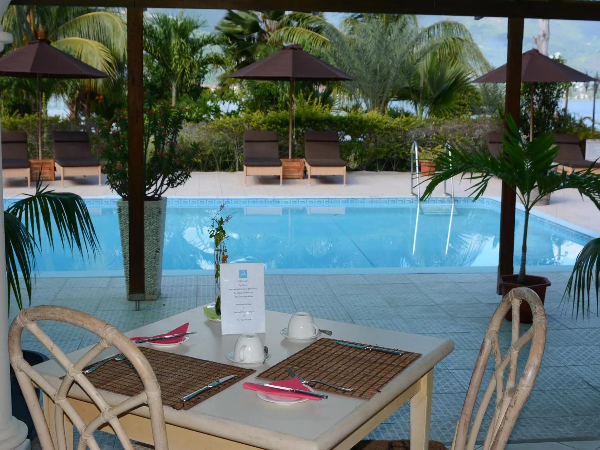 Pool view in Villa De Cerf
