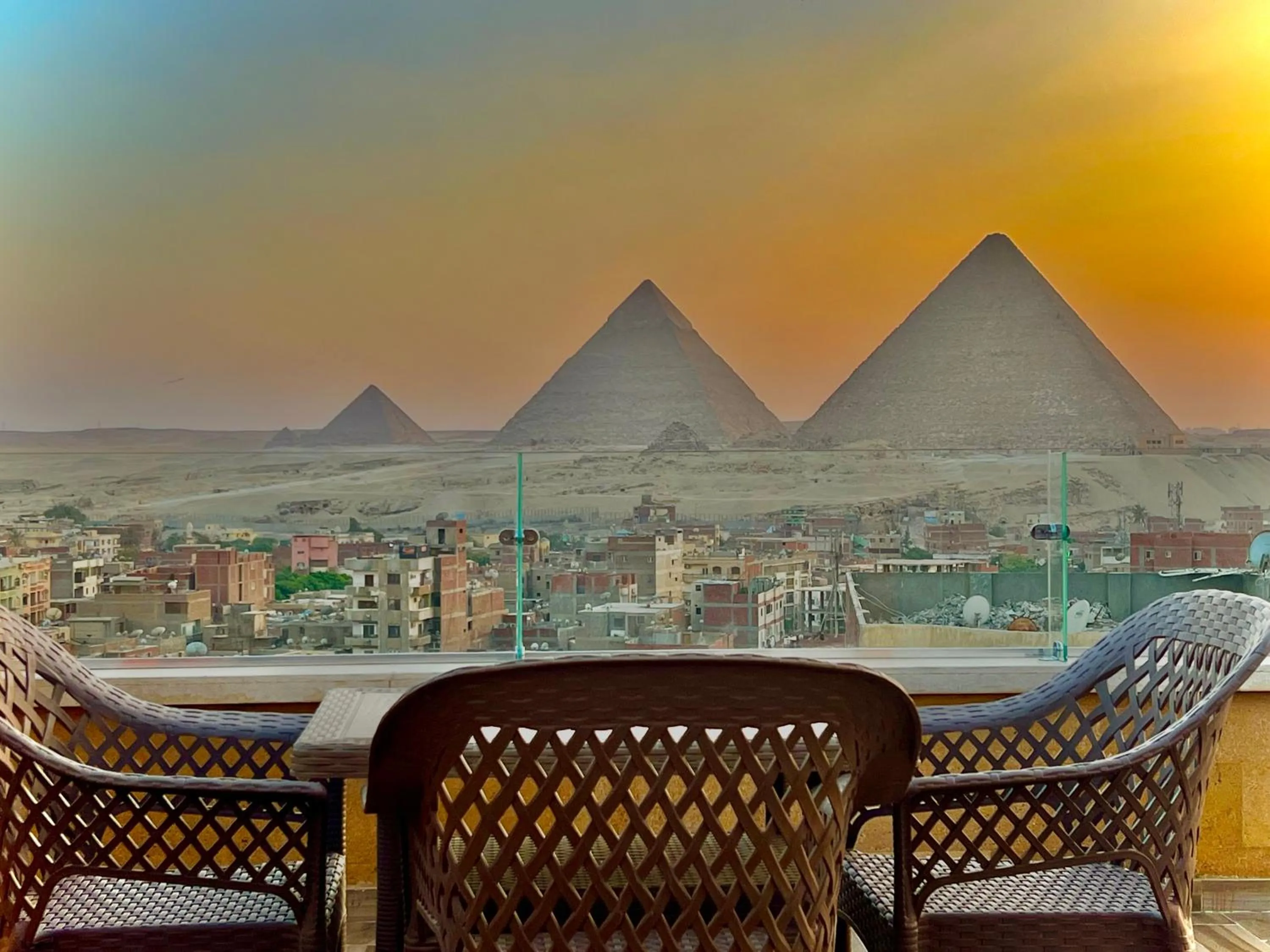 Sunset in Celia Pyramids View inn