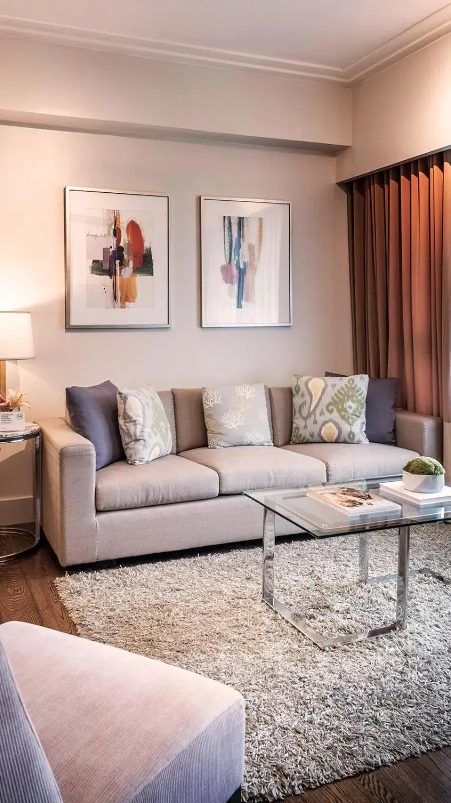 Living room in Aruga Apartments by Rockwell Makati Living room in Aruga Apartments by Rockwell Makati