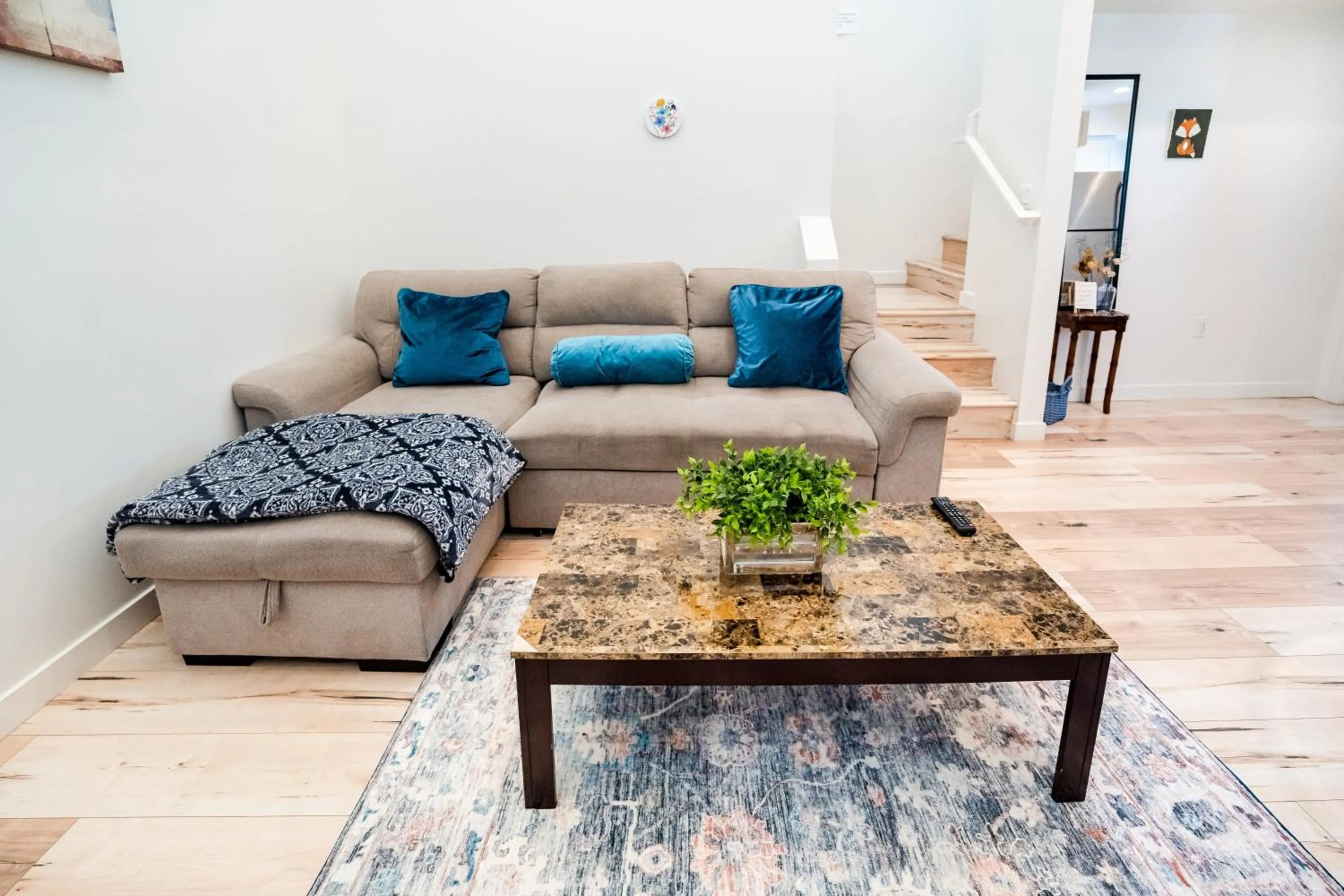 Seating area in Brand New Koreatown Loft with 3 Levels 2 Parking Spots