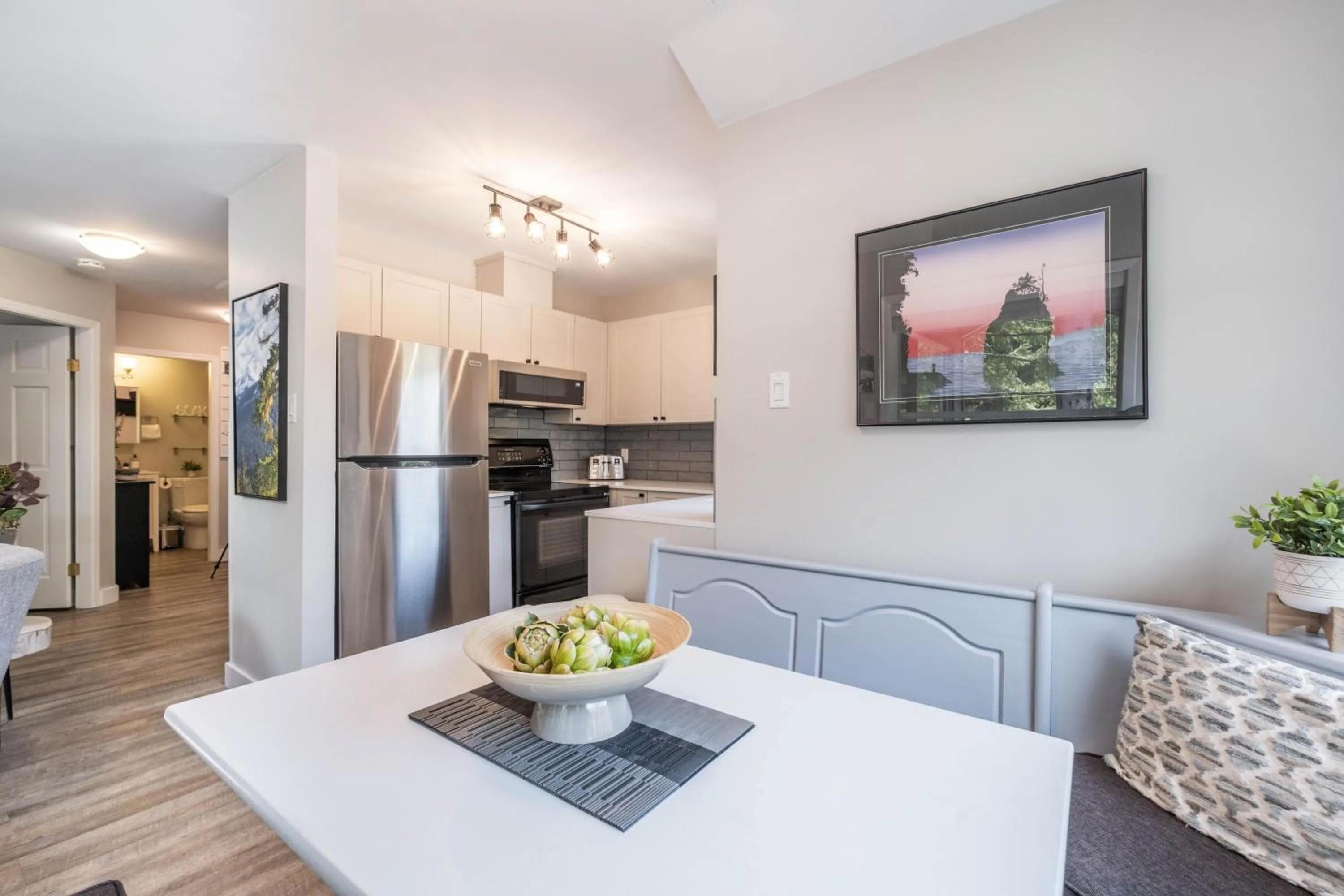 Dining area in Powderview by Outpost Whistler