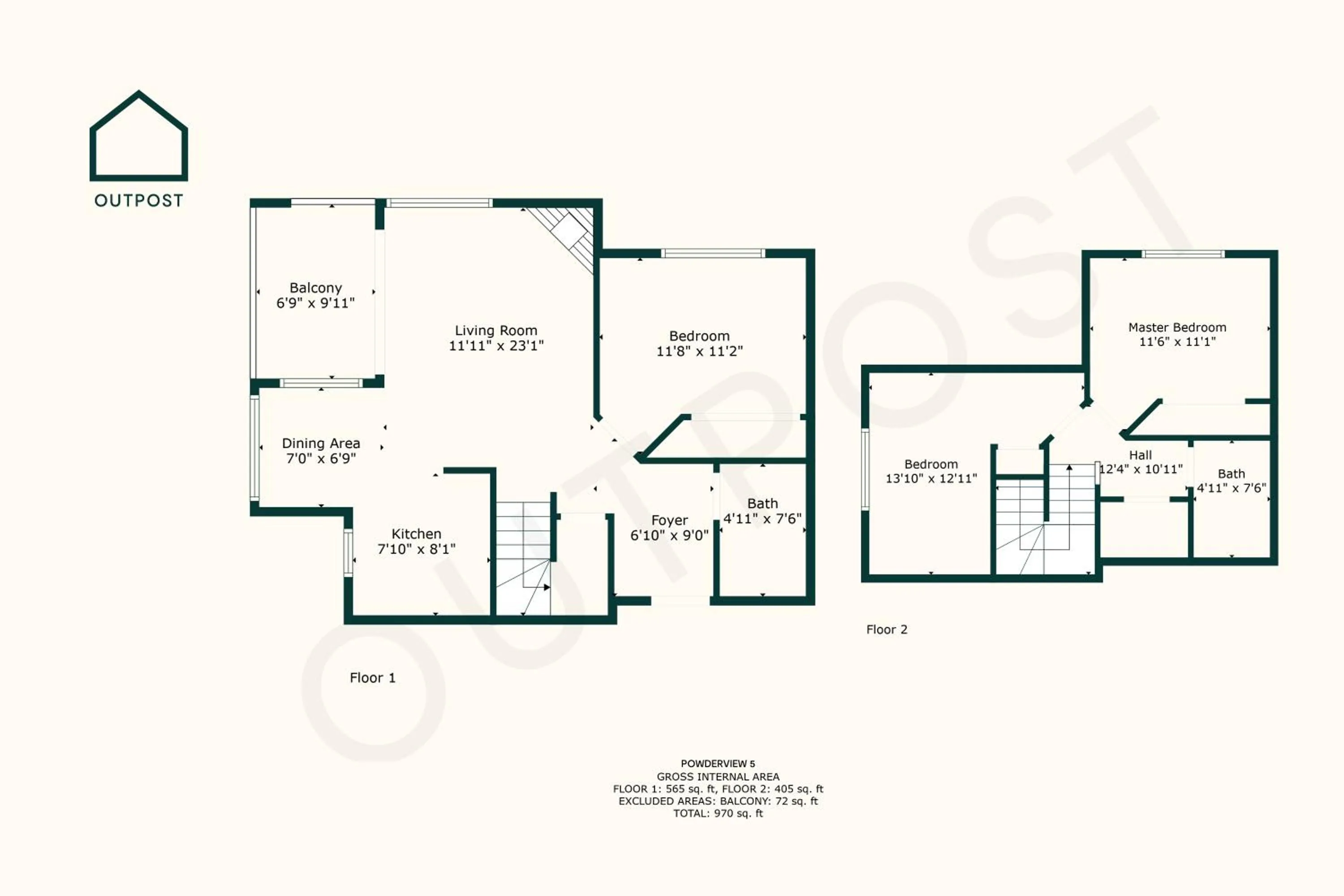 Floor plan in Powderview by Outpost Whistler